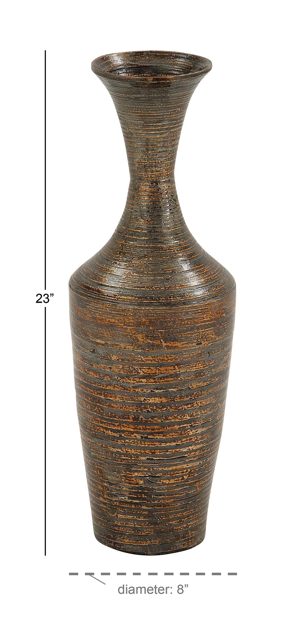 茶色の花瓶 Amazon.co.jp: Deco 79 竹 トールフロア花瓶 ラッカー付き、20.3 cm x