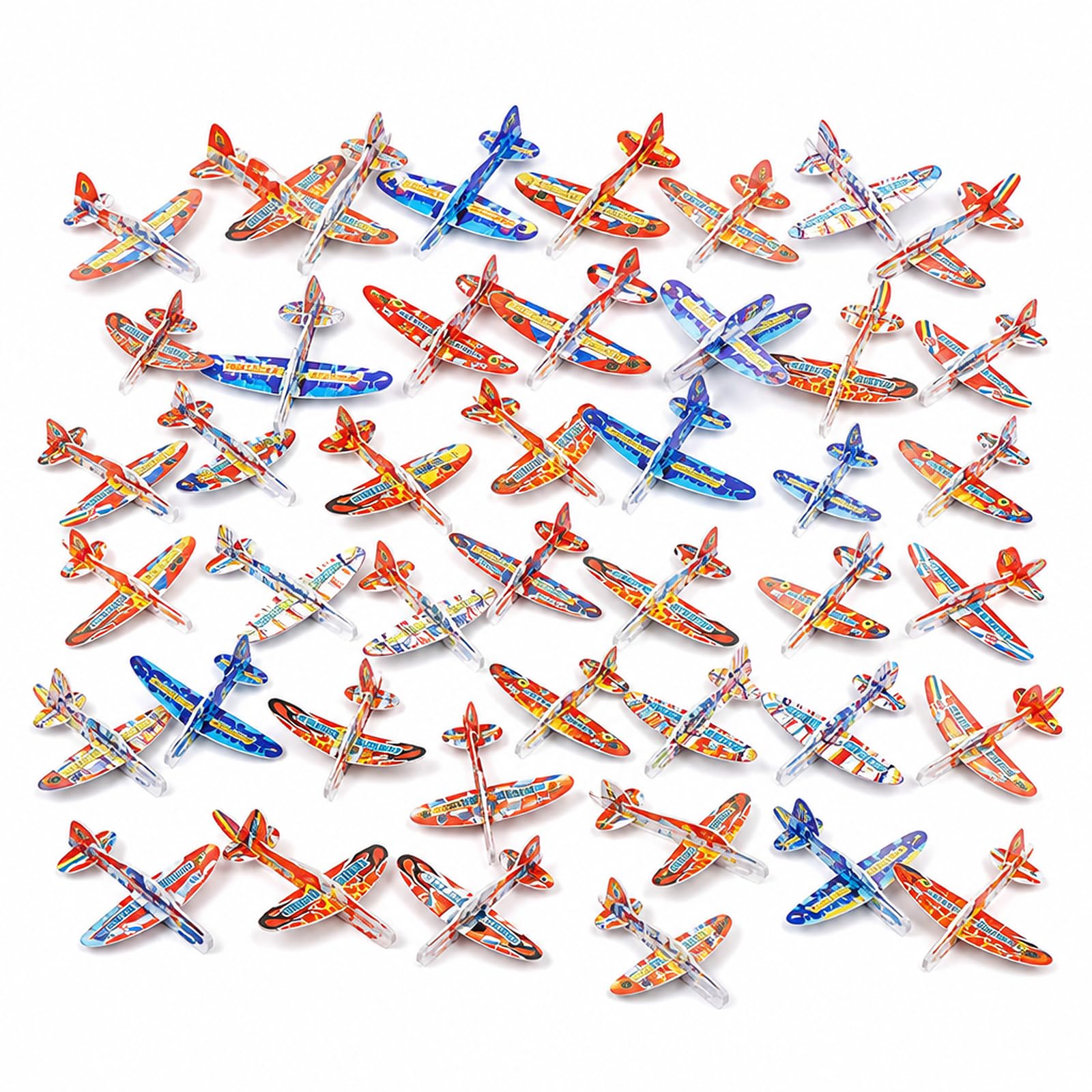 Buuraqq 50Pcs Mini Glider Planes Set Colourful for Outdoor Play