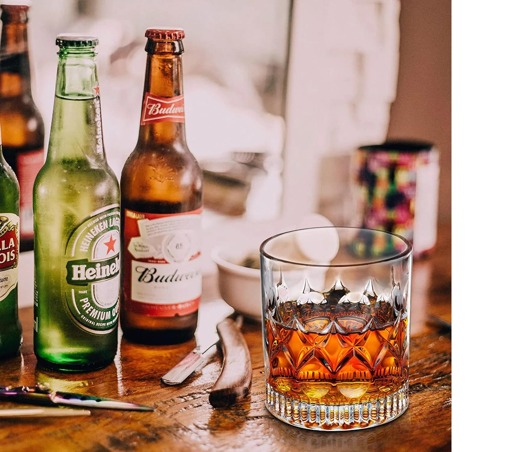 Classic Whiskey Glasses Set - 2 Premium Tumblers -5