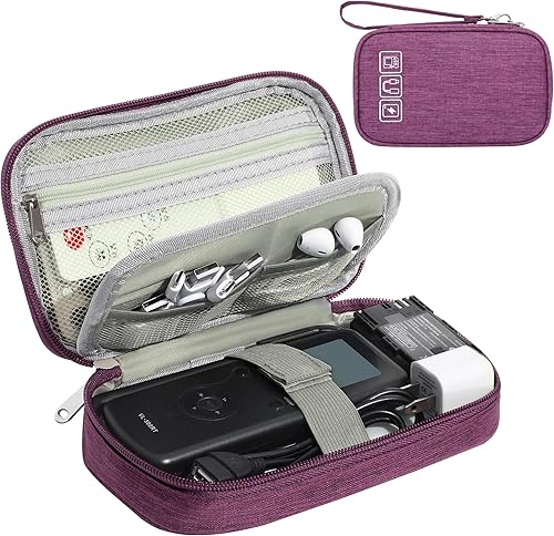SELLYFELLY Organizador de viaje para electrónica, bolsa organizadora de cables de doble capa, bolsa de almacenamiento de accesorios electrónicos