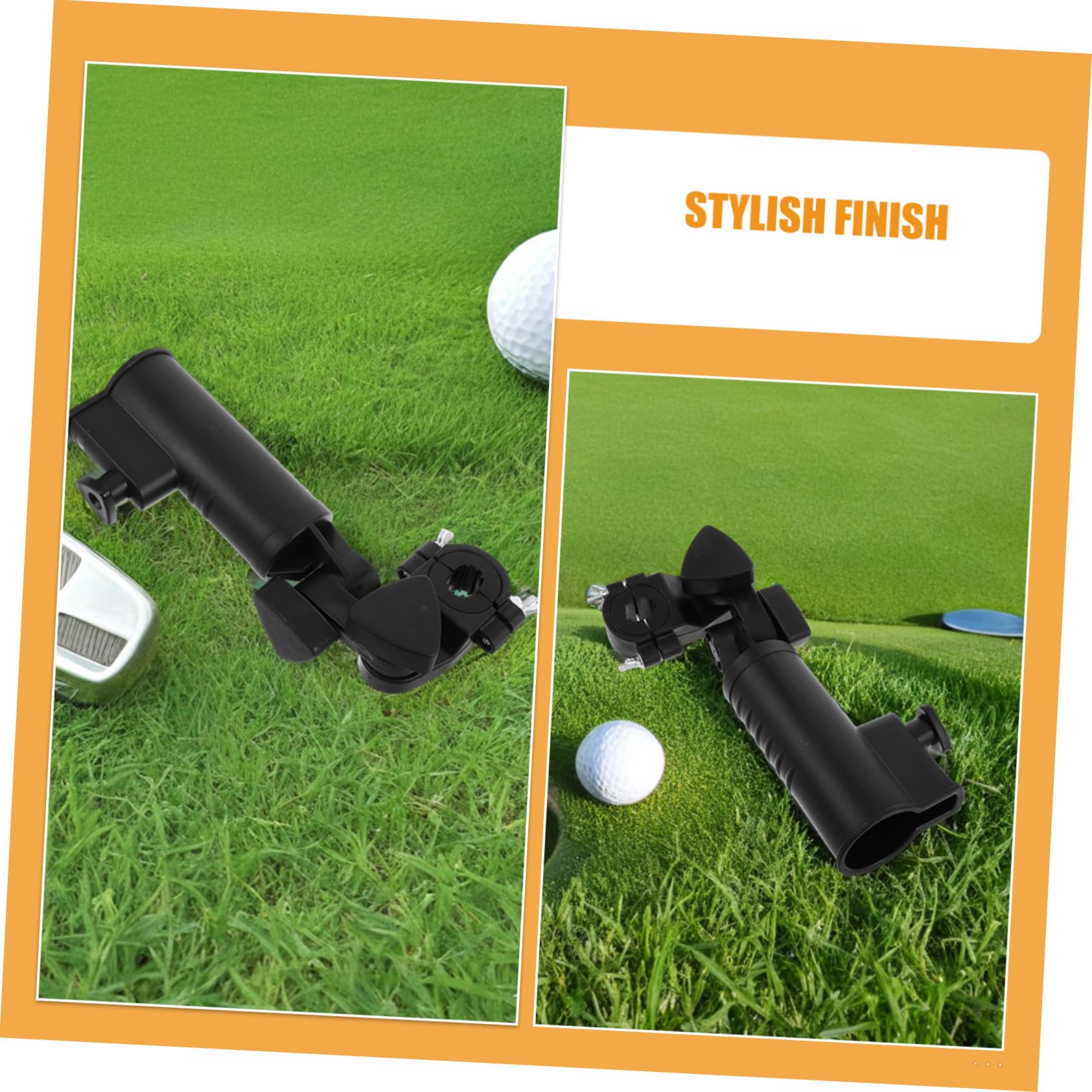 2 Stück Teiliges Golf Trolley Regenschirmhalter aus Robustem Kunststoff mit Stabiler Klemme Langlebiger Golfwagen Schirmhalter für Turniere und Täglichen Einsatz dem Golfplatz