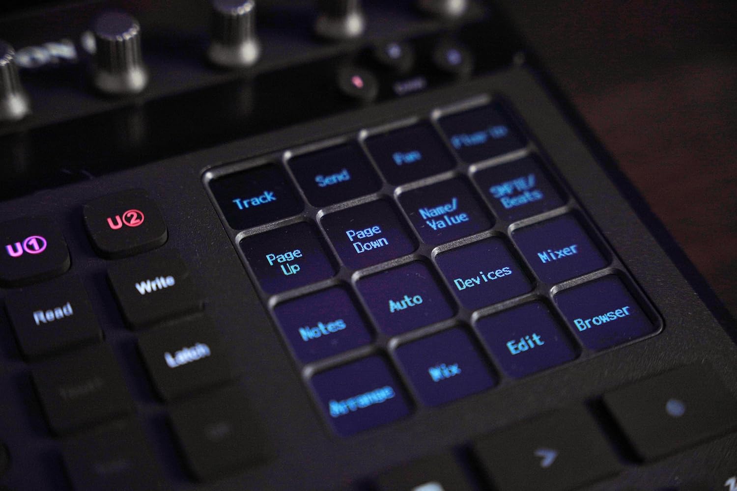 Close-up of P1-Nano touchscreen buttons