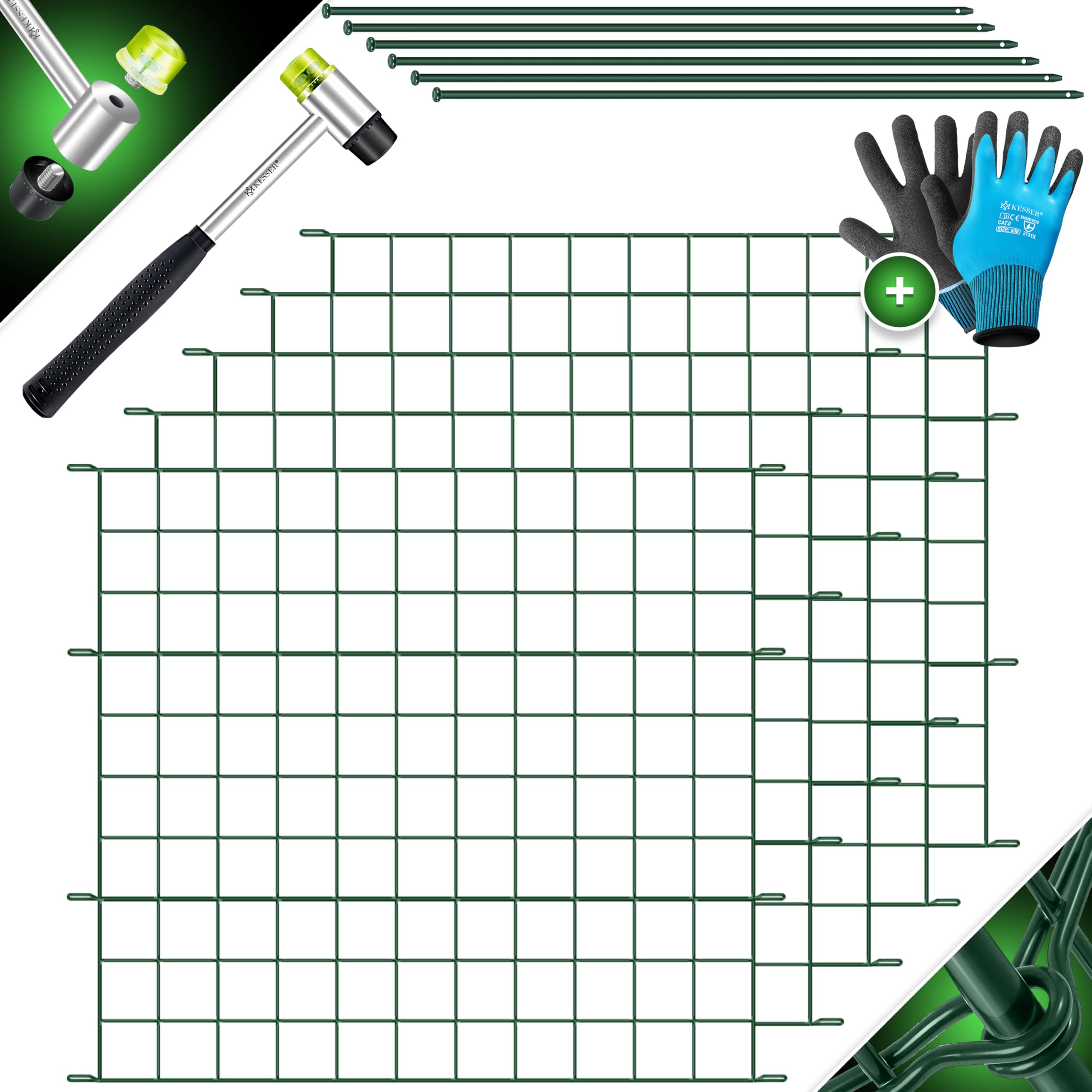 Recinzione Per Laghetto KESSER - Set Completo Metallico Con Paletti E Martello, Espandibile - Foto 12