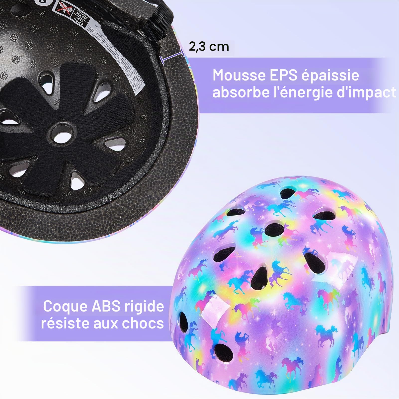 MHJY Casque Velo Enfant Casque Protection Trotinette Filles et Garçons pour Roller Scooter Skateboard Moto 3-8-13 Ans