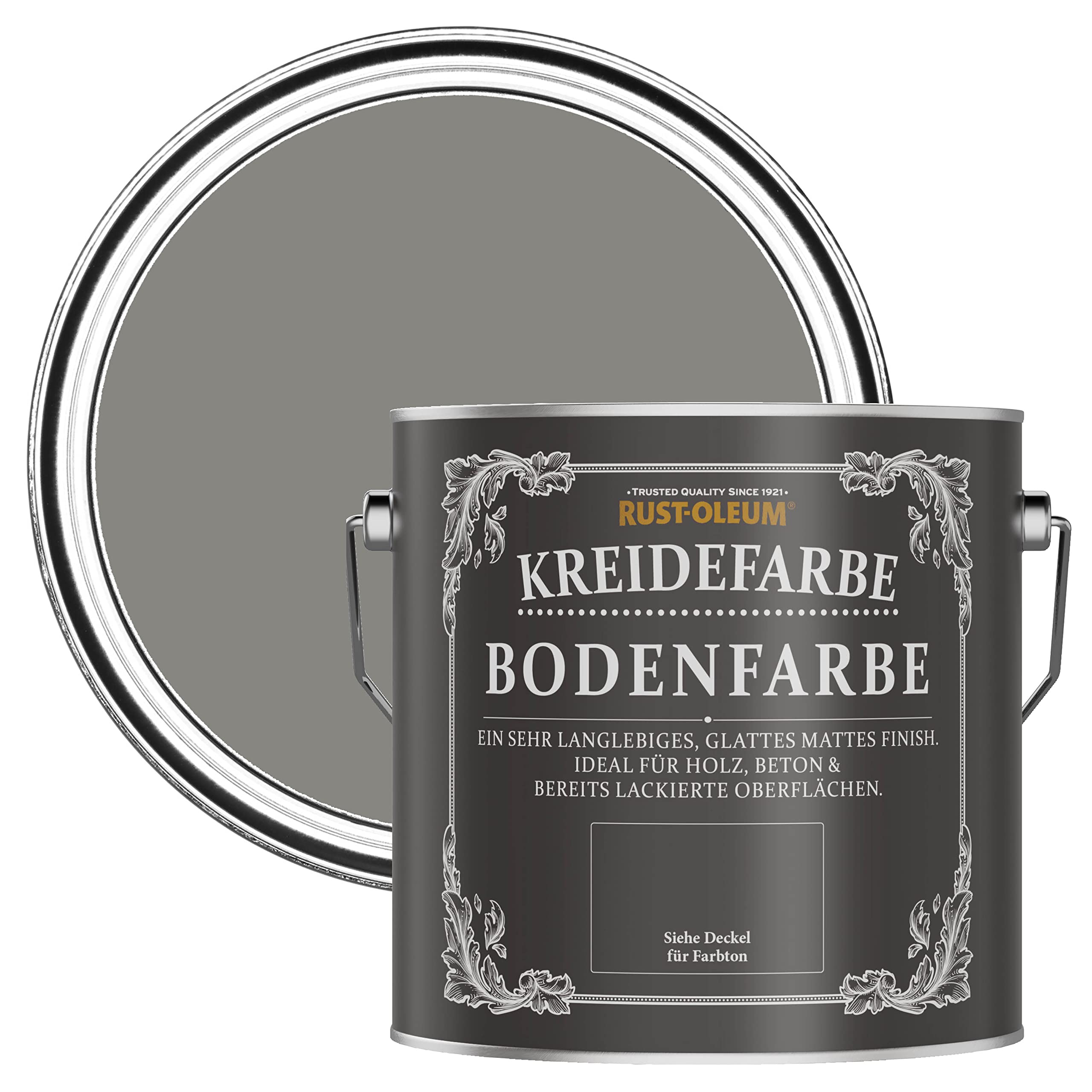 Rust-Oleum grau strapazierfähige, kratzfeste Bodenfarbe für Holz und Beton - Beton Grau 2,5 Litres