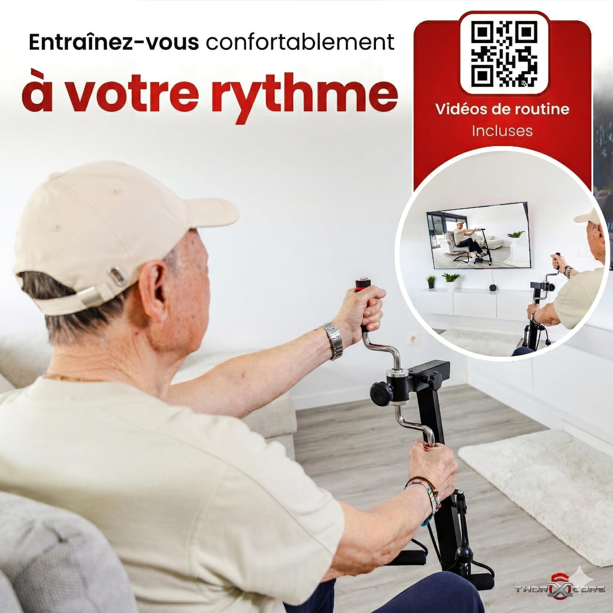 pedalier d Appartement Senior, Mini vélo Appartement 2 en 1 Bras et Jambes avec résistance et Hauteur réglables – pédalier Bureau pour Exercice Maison sans Impact