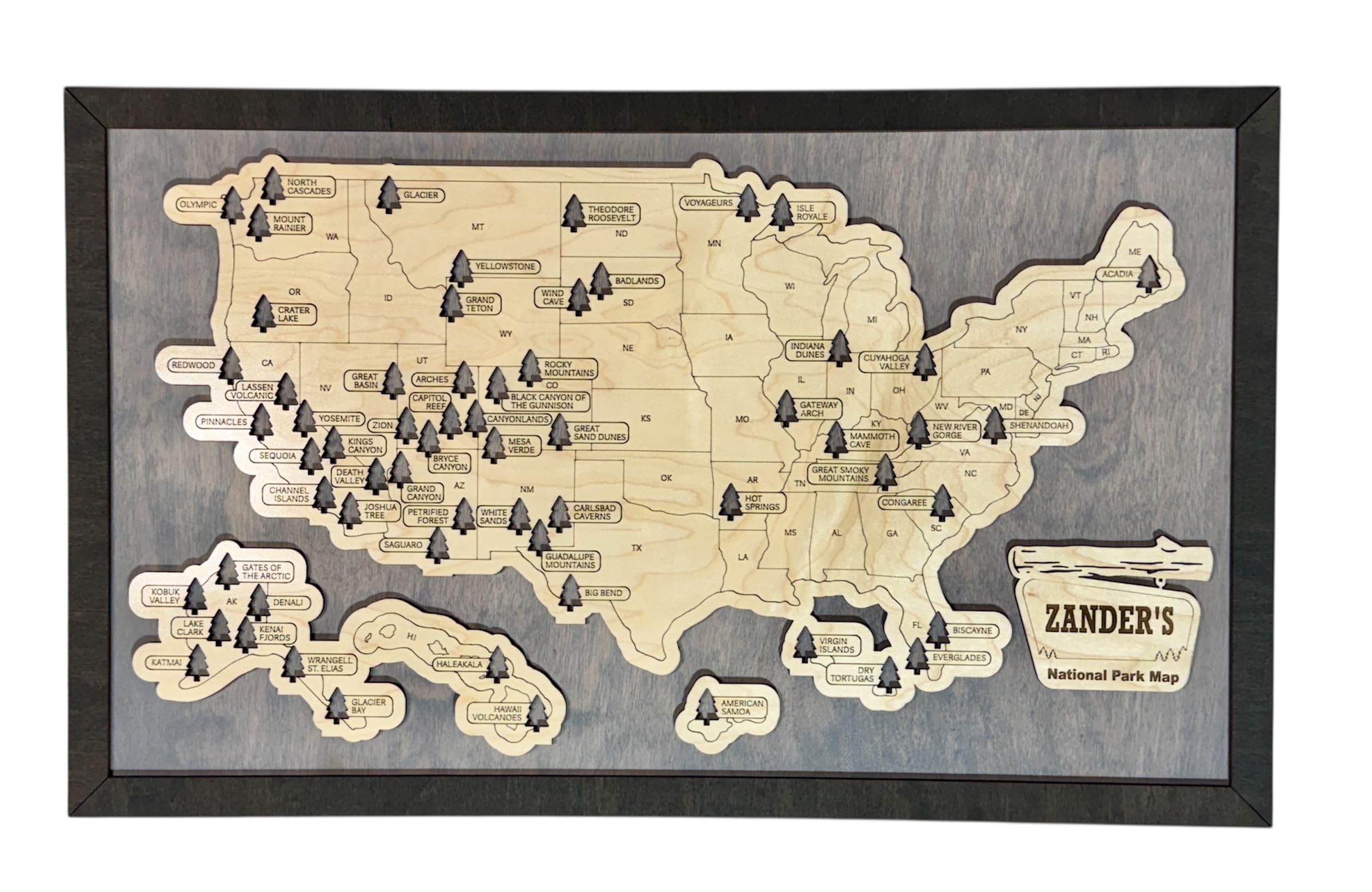 Amazon.com: National Park Bucket List Map - Personalized Wooden