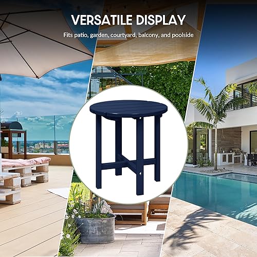 Vista 240 de WestinTrends Dylan Adirondack - Mesa auxiliar redonda para exteriores, color negro