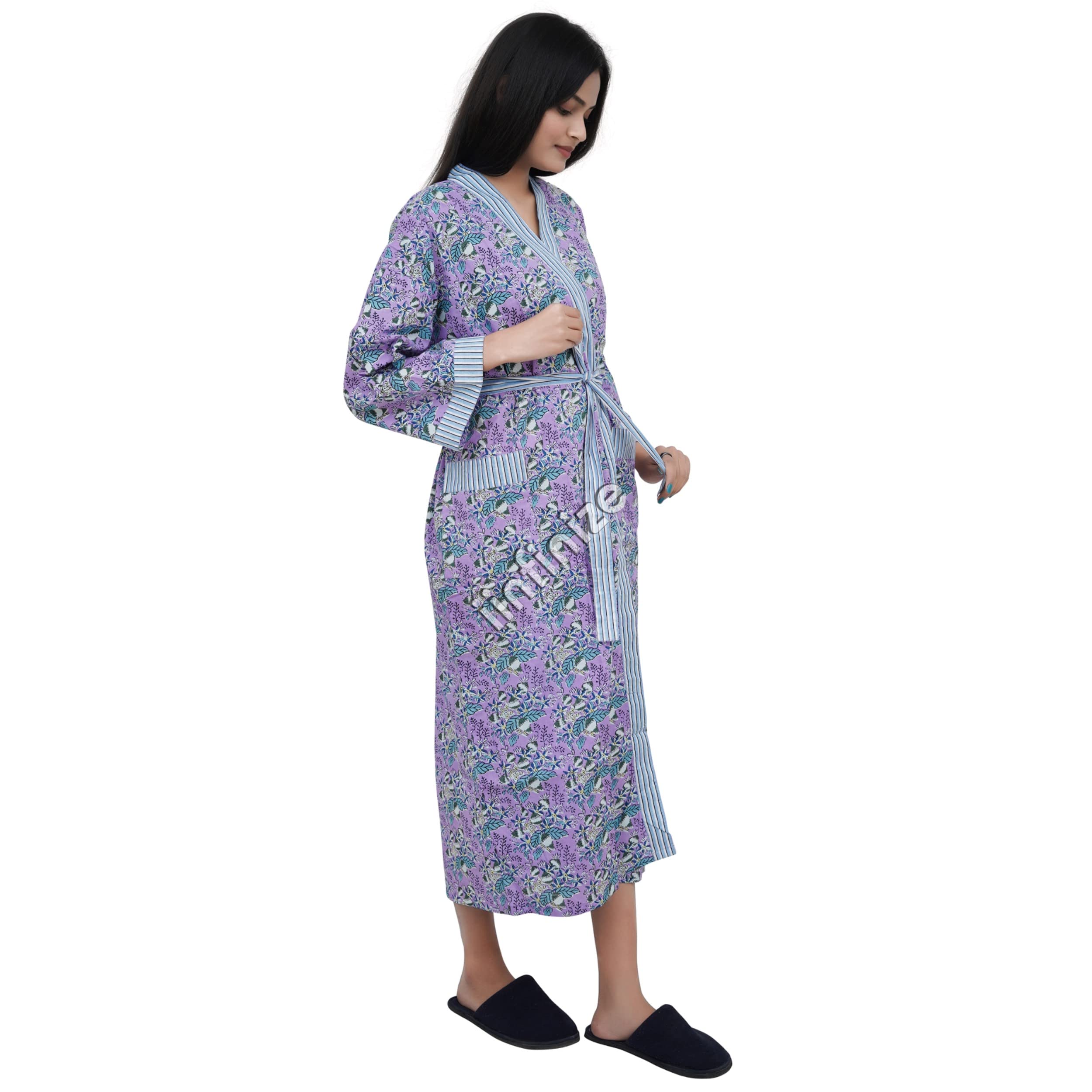 Kimono szlafroki kąpielowe Nighty dla kobiet bawełniana odzież kąpielowa okrycie bikini 2 kieszenie kostiumy plażowe kardigan topcoat, NIEBIESKI, rozmiar uniwersalny