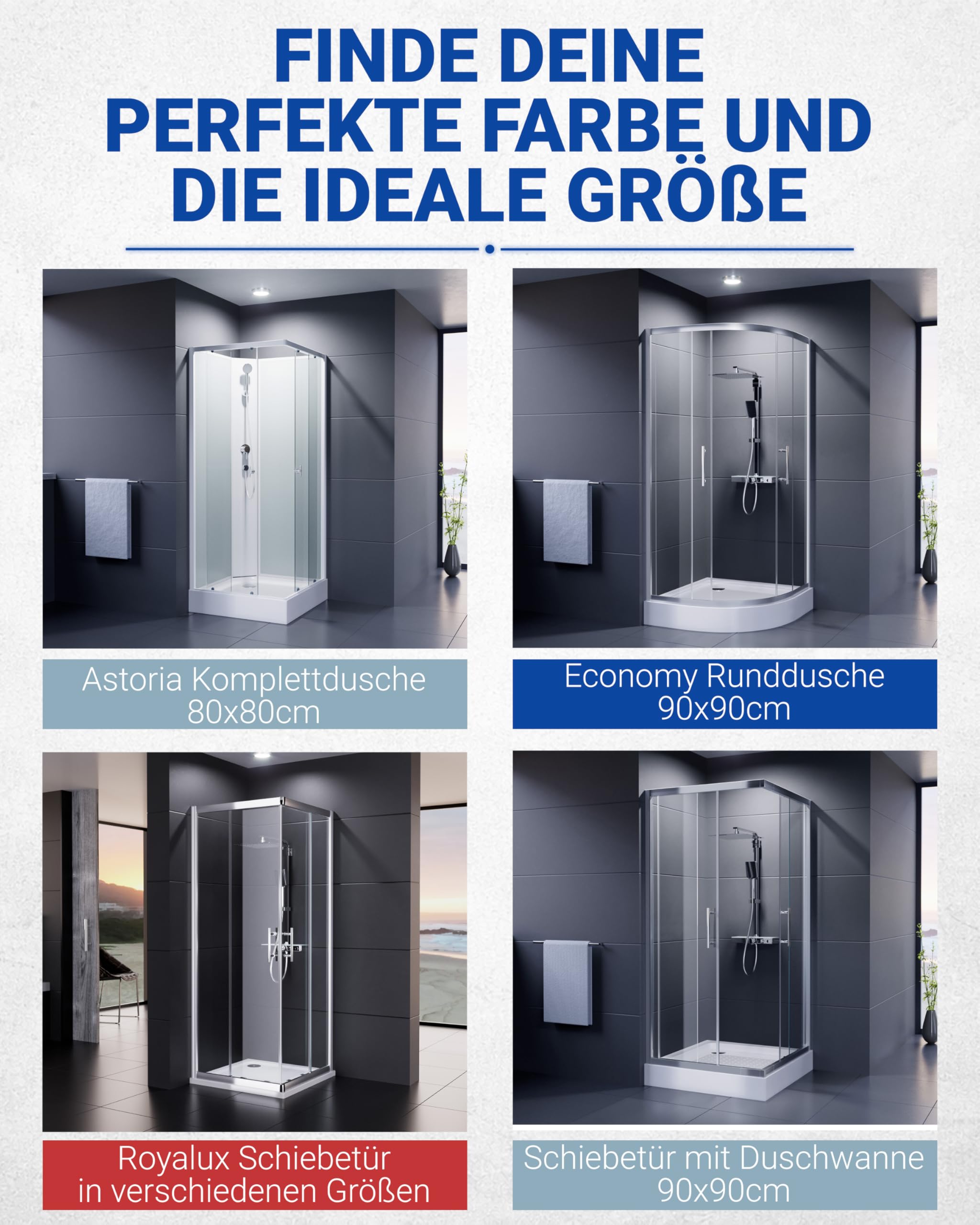 DUSCHMEISTER Glas-Duschkabine 75x75cm Chrom – Eckdusche Eckeinstieg Drehtür, 6mm ESG Sicherheitsglas mit Nano-Clean Beschichtung, Hebe-Senk-Mechanismus, verschiedene Größen
