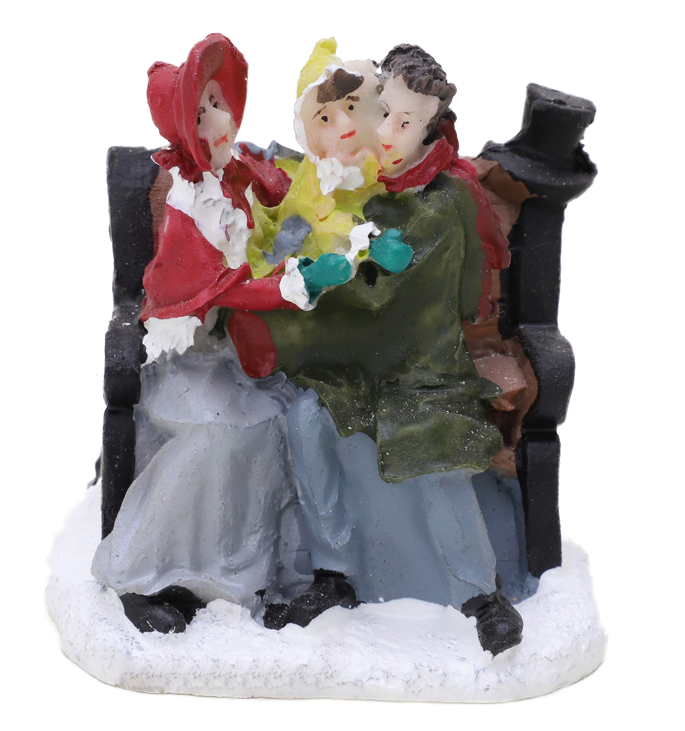 Toyland Couple & Baby Toyland® Mini Resin Christmas Collectible Ornament - Village Scene Accessories - Xmas Figures ( 2 Inch)..