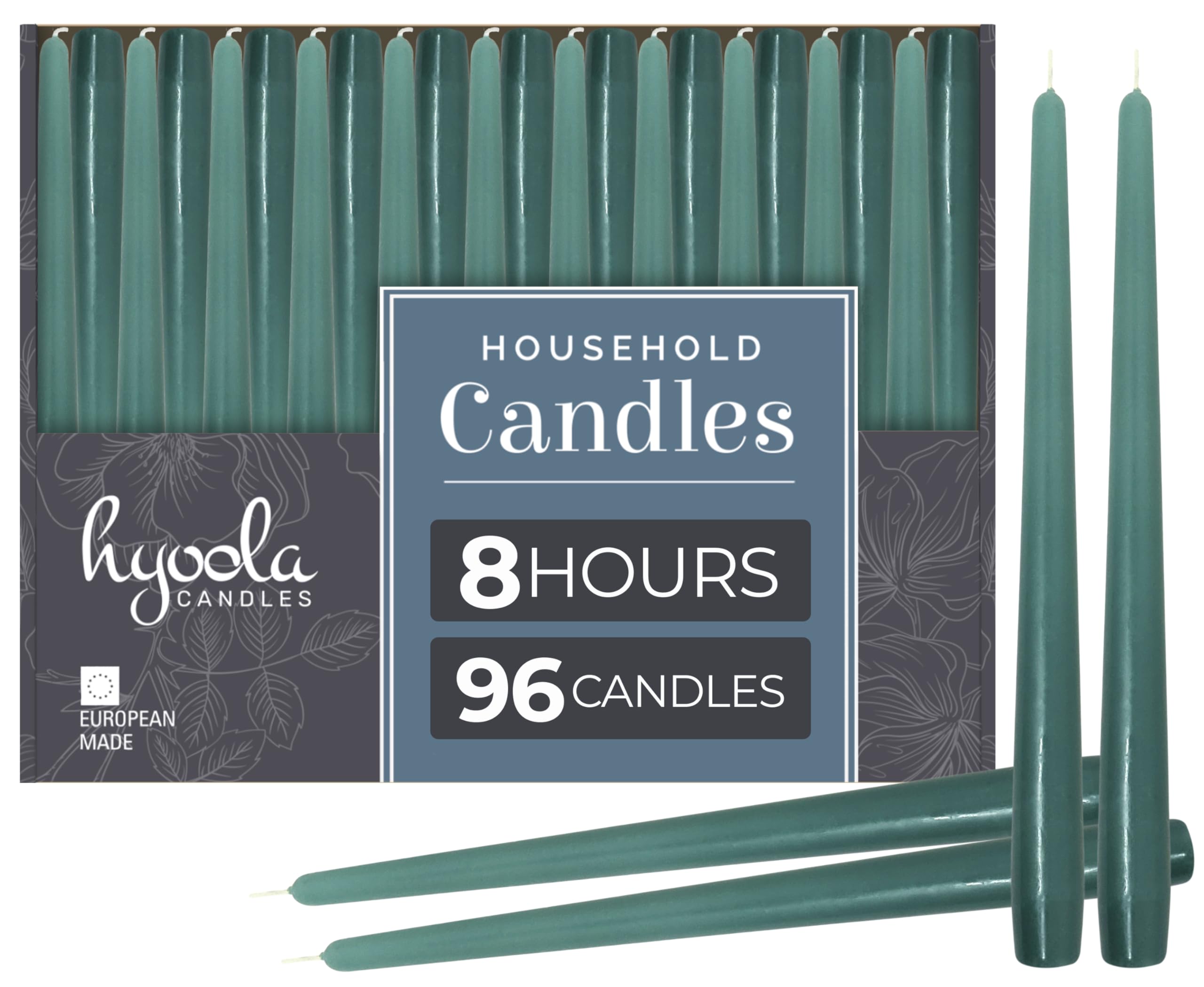 Hyoola - Candele coniche alte per candele, 22,5 cm, senza profumo, senza odore, 8 ore di combustione, confezione da 100