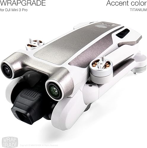 Miniatura 5 de WRAPGRADE Adhesivos para la piel compatibles con DJI Mini 3 Pro  Color de acento (titanio)
