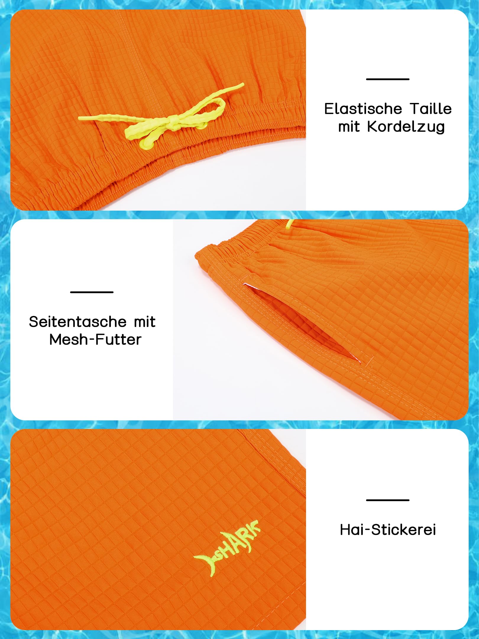Jungen Badeshorts Strand Mesh Shorts Leichte Schwimmhose mit Mesh