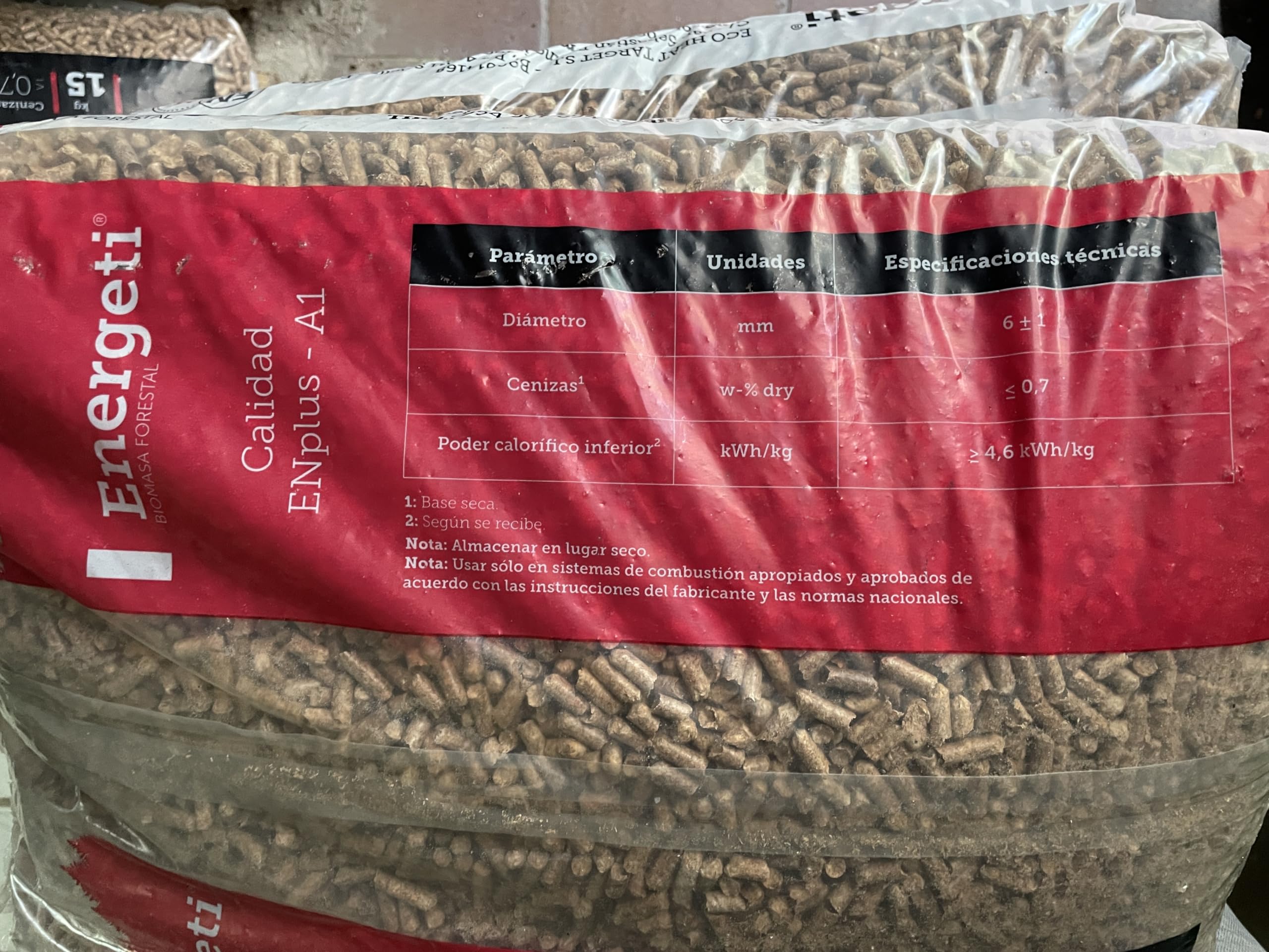 Pellet Premium Madera Energeti Saco 15 Kgs