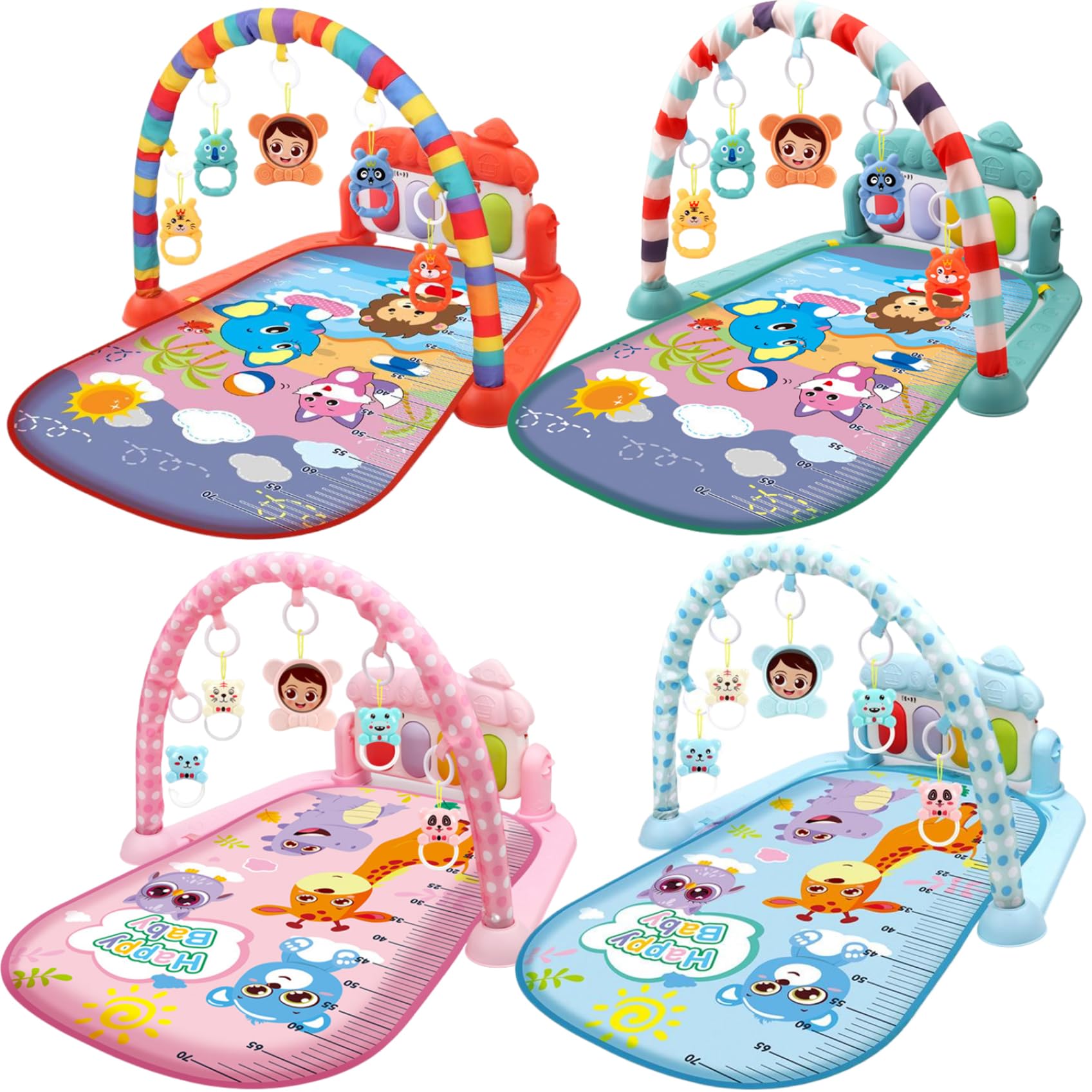 Centre d'activité pour bébé avec music et léger et facile le tapis de jeu de gymnase pour bébé avec un tapis jeu amovible pendentiel avec un tableau ajusté pour les nouveau-nés les tout-petits