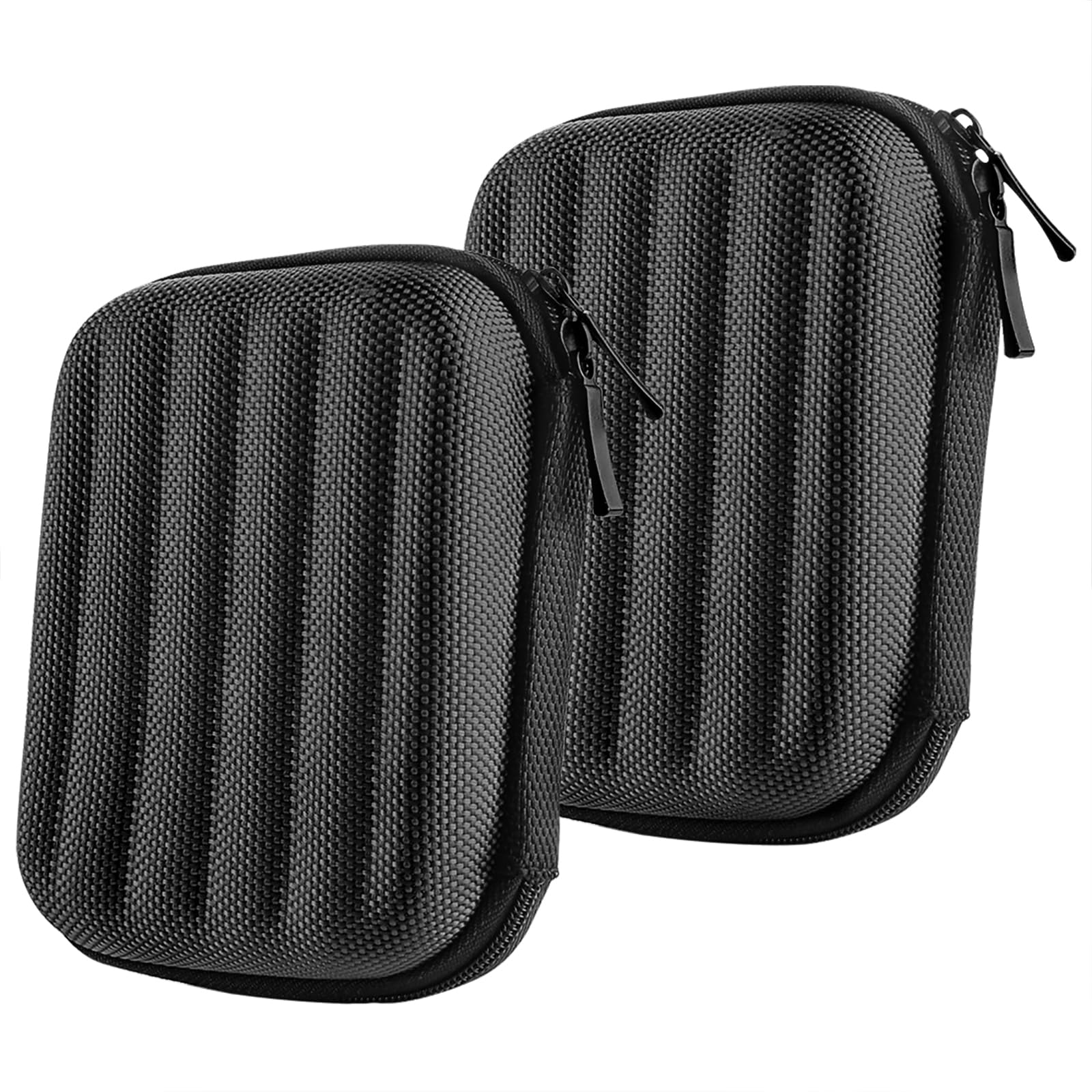 Geekria Shield Headphones Case for In-Ear Headphones, Replacement Hard Shell Travel Carrying Bag with Cable Storage, Compatible with JVC, JBL, Bose, HiFiman, Shure Headset (2 Packs/Black)