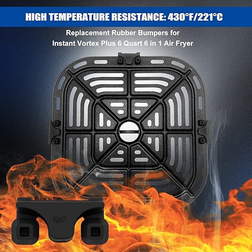 Miniatura 6 de Parachoques de goma para freidora de aire, 4 piezas de repuesto para freidora de aire para olla instantánea Gourmia Cosori y otras freidoras de