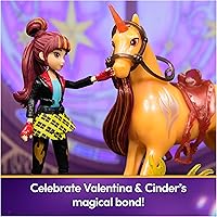 Vista 5 de Academia de Unicornios, Set de Poder de Amistad de Valentina y Ceniza con Silla de Montar y Accesorios, Muñecas y Juguetes de Unicornio, Regalos