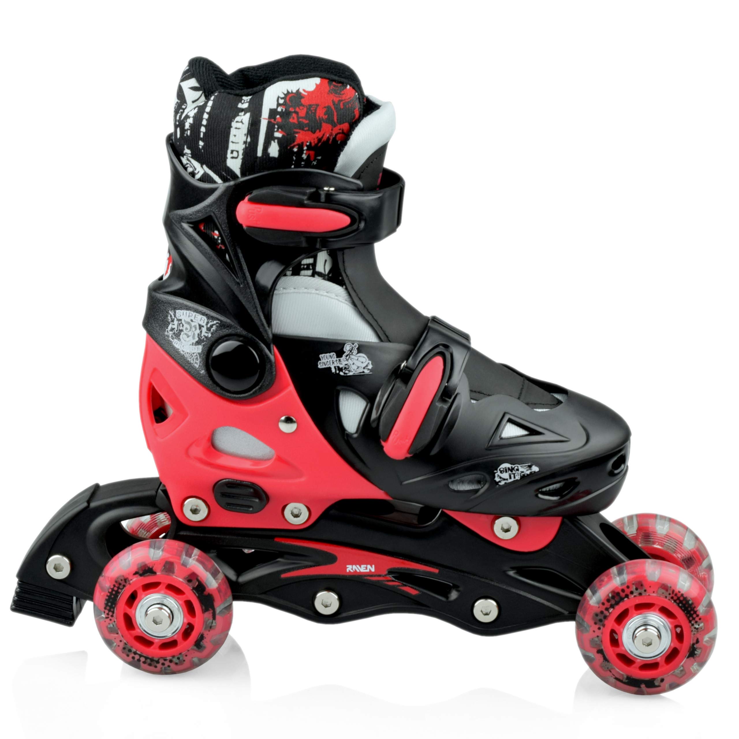 RAVEN 3in1 Inline Skates Pattini in linea Triskates regolabili per bambini