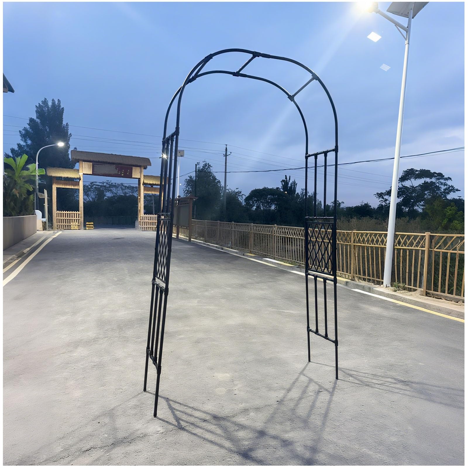 Łuk ogrodowy 200 szer. x 240 cm, łuk ślubny, do użytku na zewnątrz, do roślin pnących, metalowa kratka ogrodowa, na imprezy i dekoracje, dekoracja ogrodu