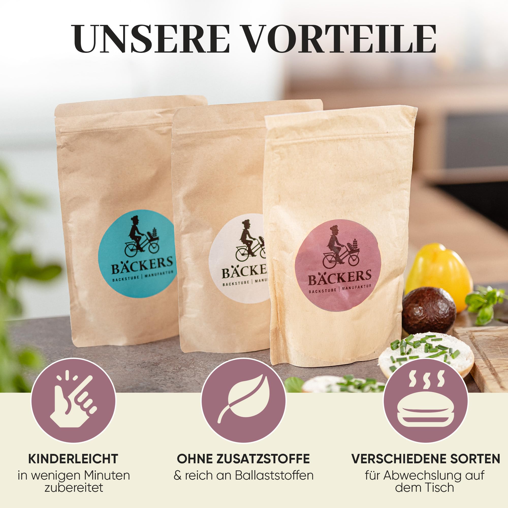 BÄCKERS® Brotback-Starterset, 3 Brotbackmischungen mit einzigartiger Silikon-Backform (Made in Germany) | Einfach leckeres Brot backen - ohne Zusatzstoffe & immer frisch