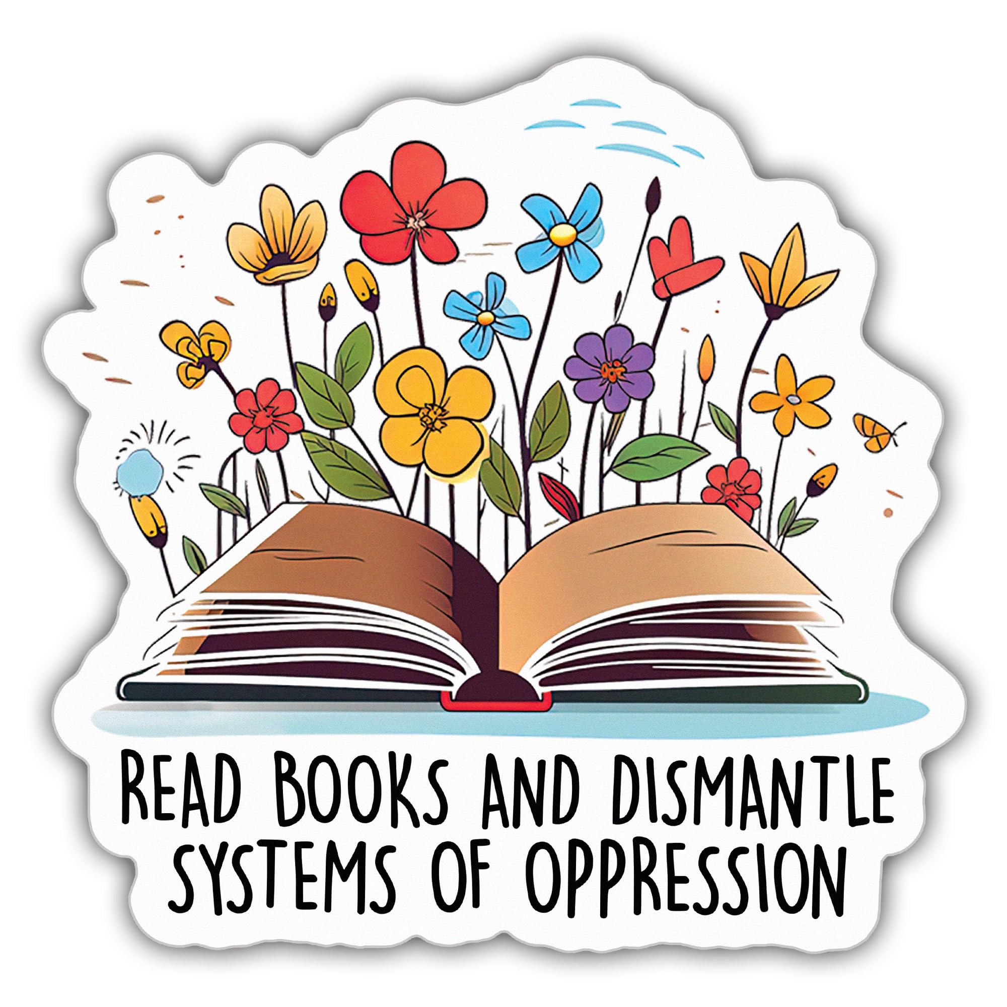 Feminist Stickers Feminism Decals Read Books and Dismantle Systems of Oppression Vinyl Stickers, Weather-Resistant Sticker for Water Bottles Laptop