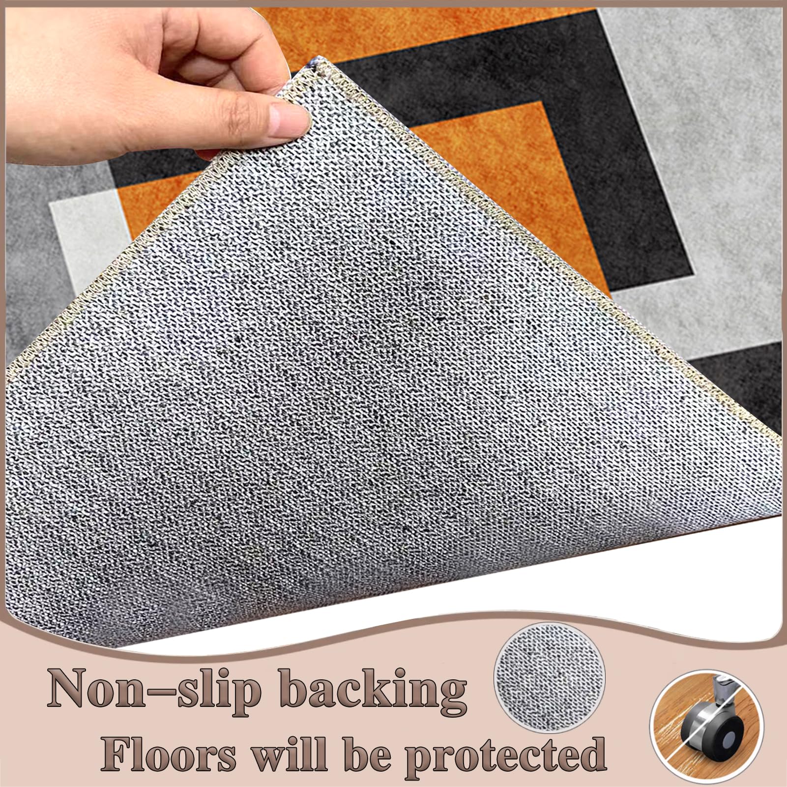 Bodenschutzmatte Bürostuhl Teppich für Hartböden, Schreibtischstuhl Unterlage, Gaming Schutzmatten, Computerstuhl Teppiche, Teppich Bürostuhl geeignet für Laminat, Parkett, Fliesen 80 x 120 cm