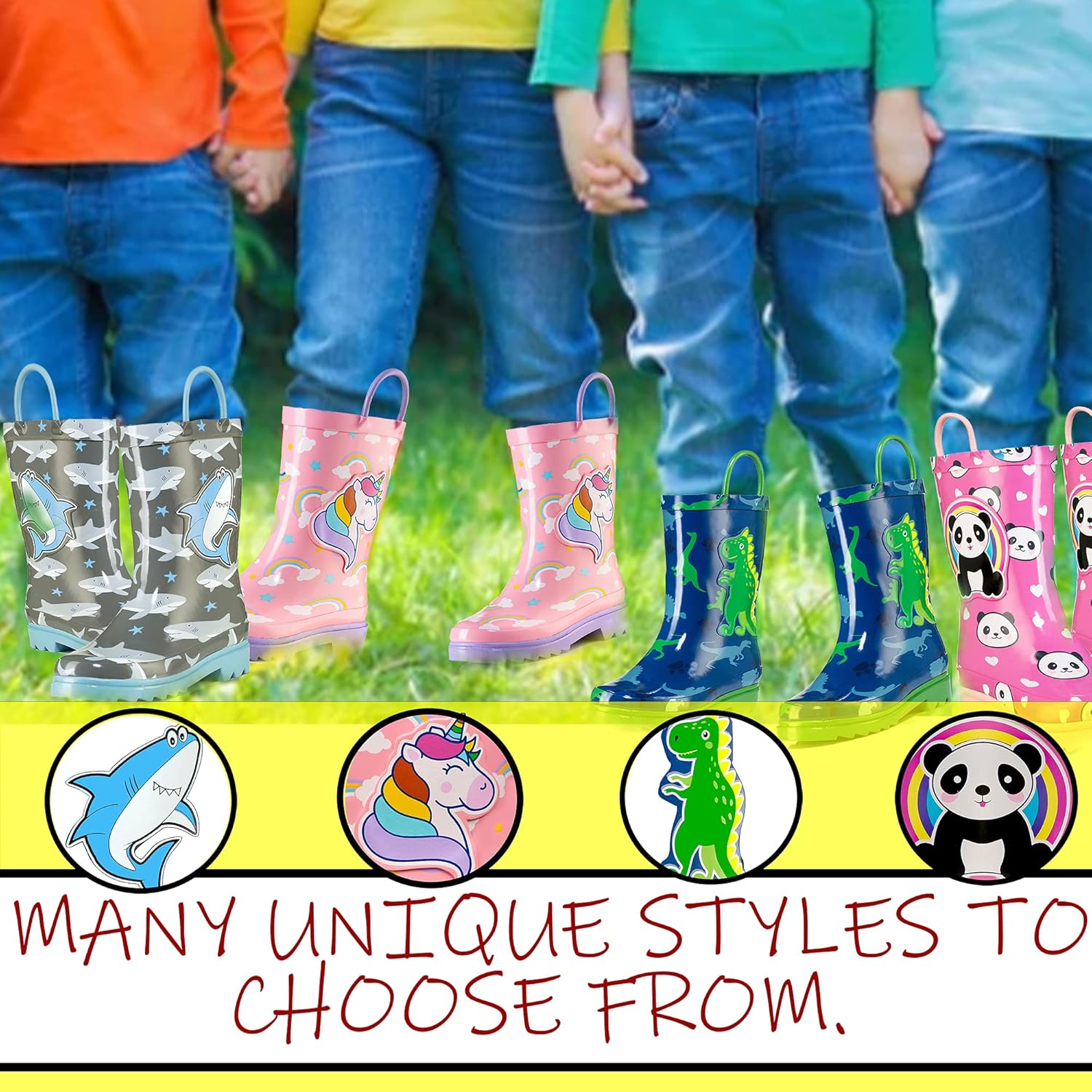 Puddle Play Toddler & Little Kids Rain Boots – Waterproof Rubber Boots with Easy-On Handles - Image 7