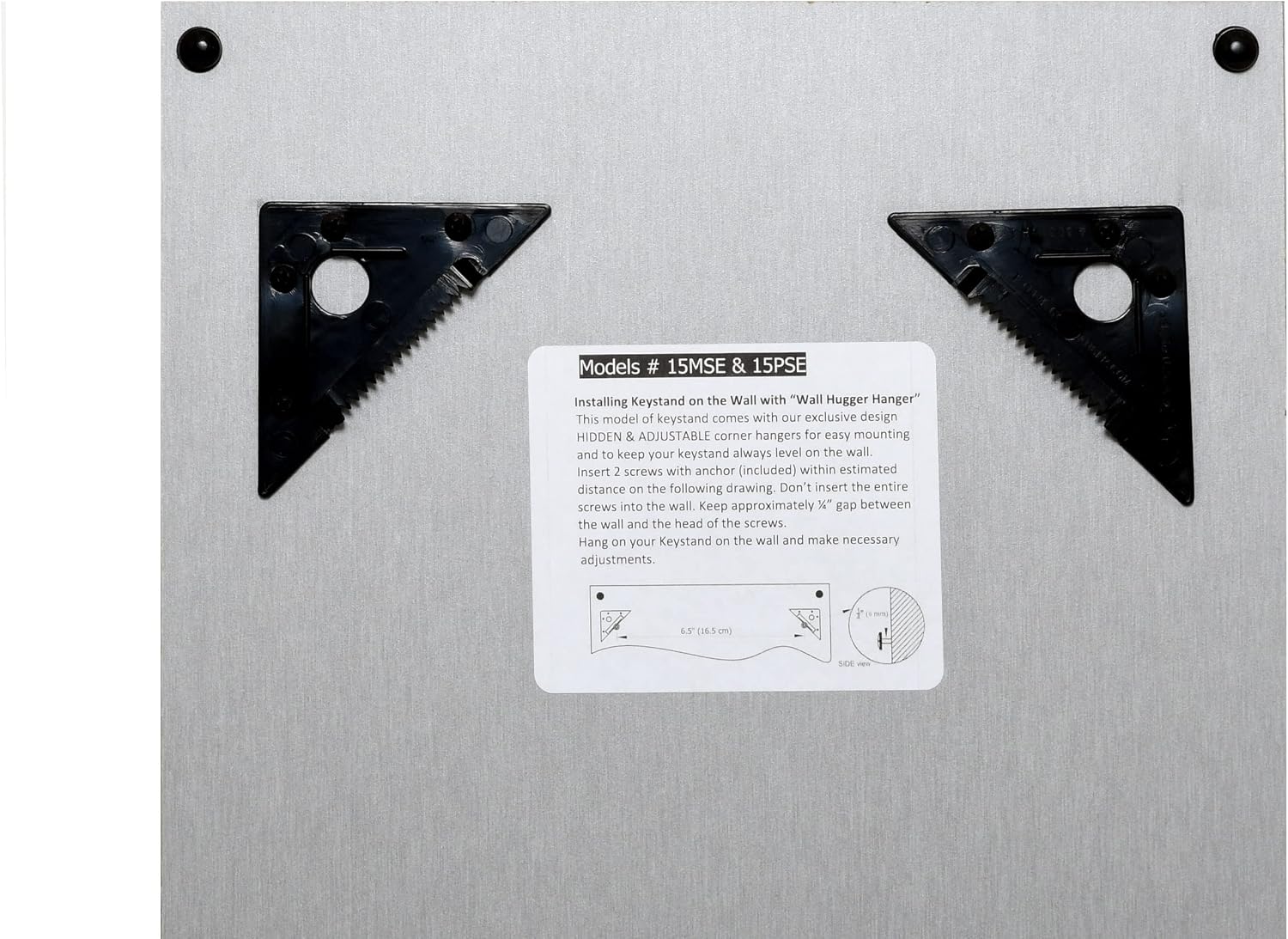 Key Holder 15PSE, Compact with15 Numbered Hooks with Extra Space for Key Chains with Remote Control and Hidden Wall Hanger (Made in USA)