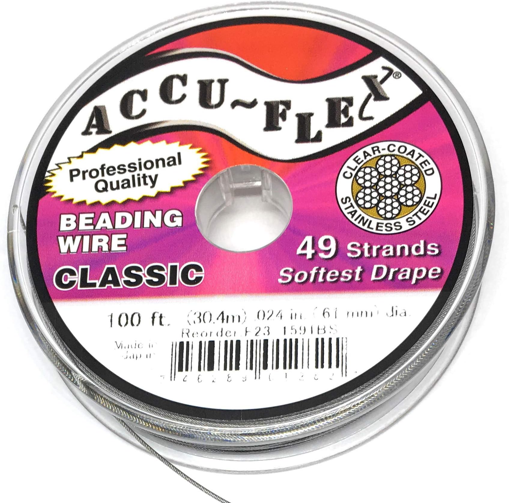 Accu-Flex Beading Wire .024 Inch Width 49 Strand 100 Feet