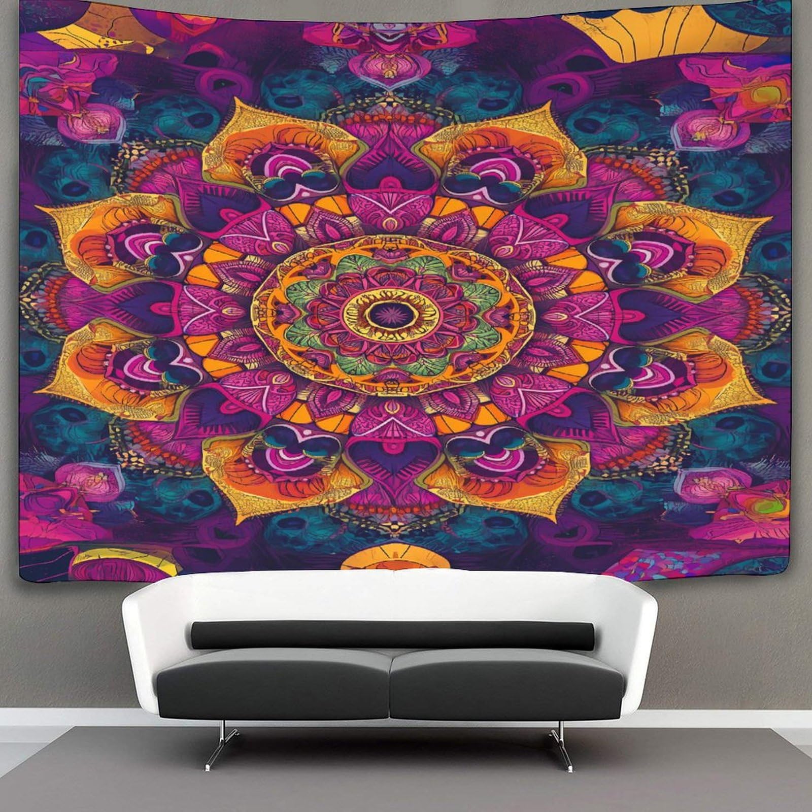 kaiyun Mandala Tapestry Datura Flowers Wall Hanging Bedroom Home Decor 130cmx150cm