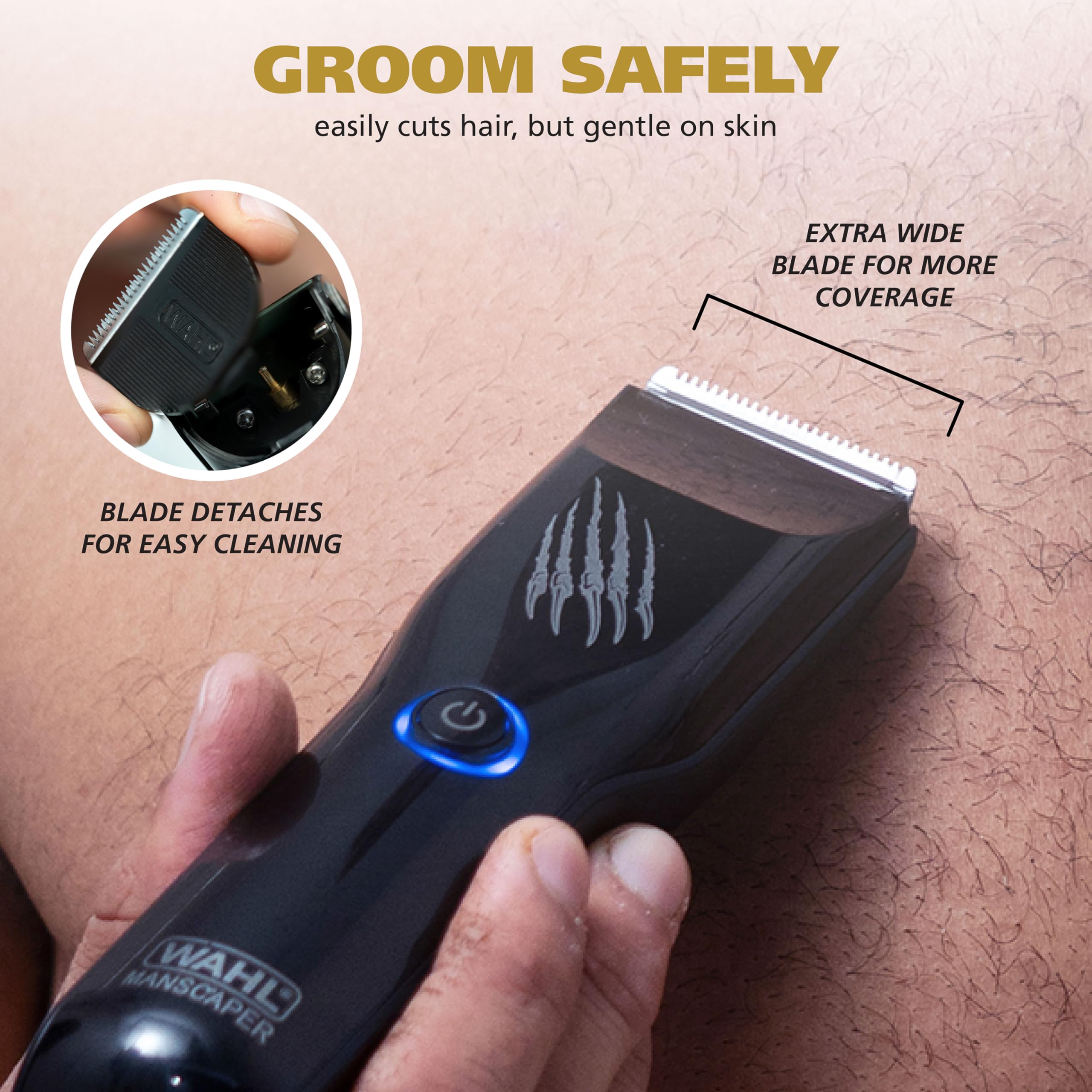 Wahl Manscaper Grizzly Cordless Wet/Dry Body Hair Trimmer for Men