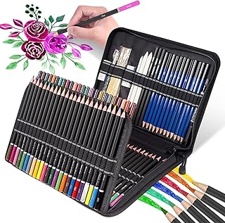 Drawing Kit,98PCS Drawing & Art Supplies Kit-Include Graphite Sketch Pencils,Colored Pencils,Charcoal Pencils Art Set and Portable Case,Ideal for Adults,Teens,Artists and Hobbyists