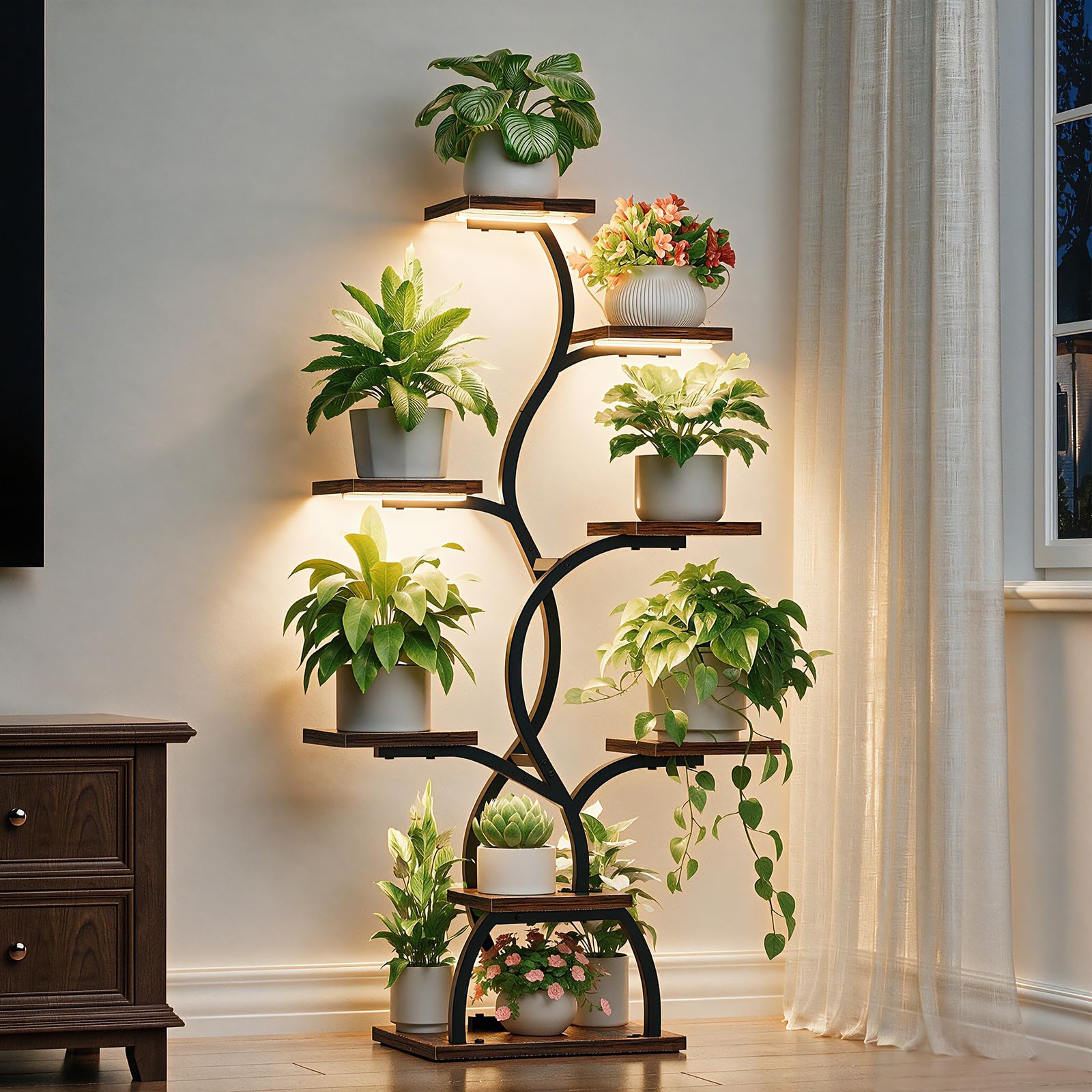 EVAWOO 8-Tier Corner Plant Shelf