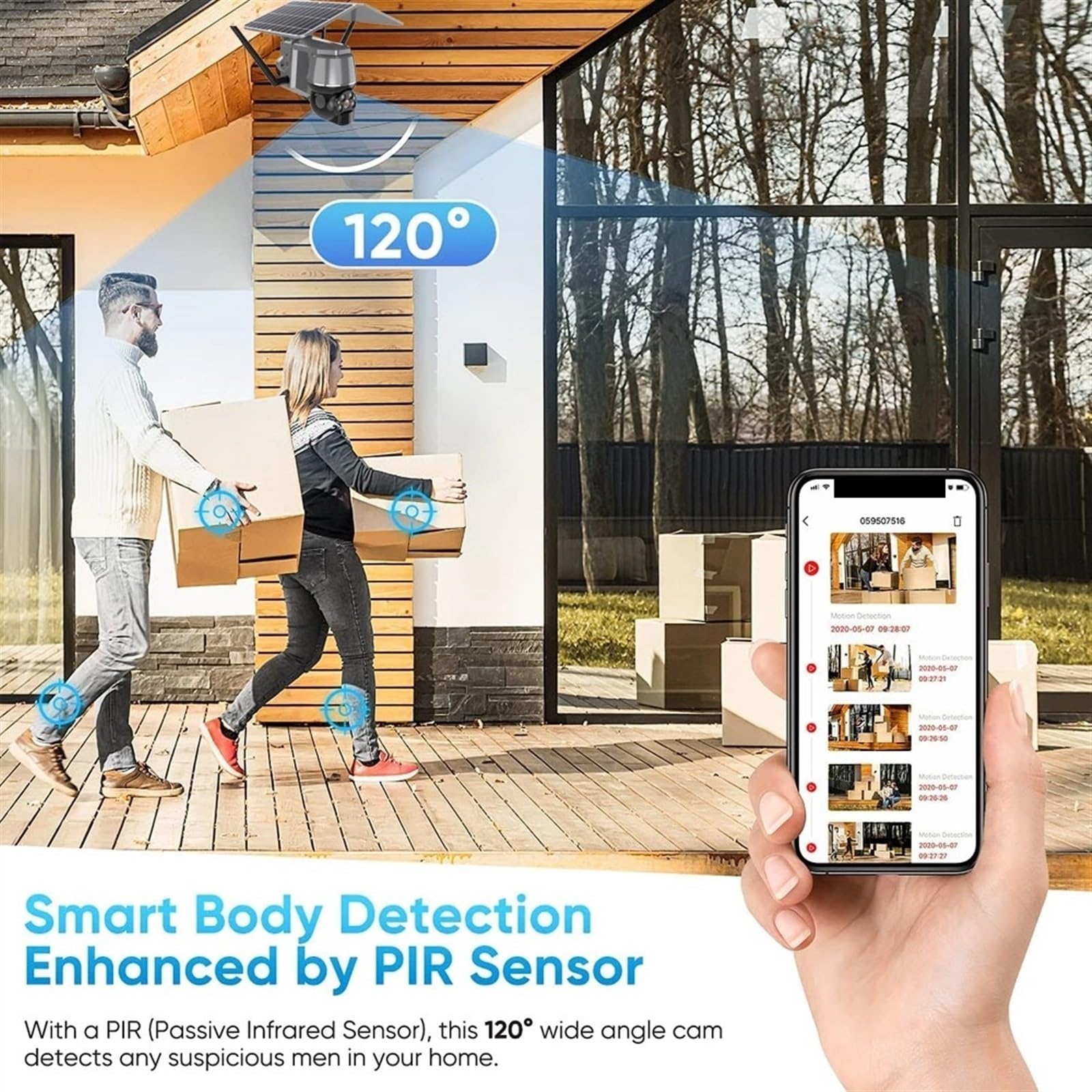 Telecamera di sicurezza, Telecamera solare da 2 MP 4G PTZ Esterno IP66 Batteria ricaricabile incorporata Rileva PIR audio bidirezionale(WIFI Cam Battery128G)