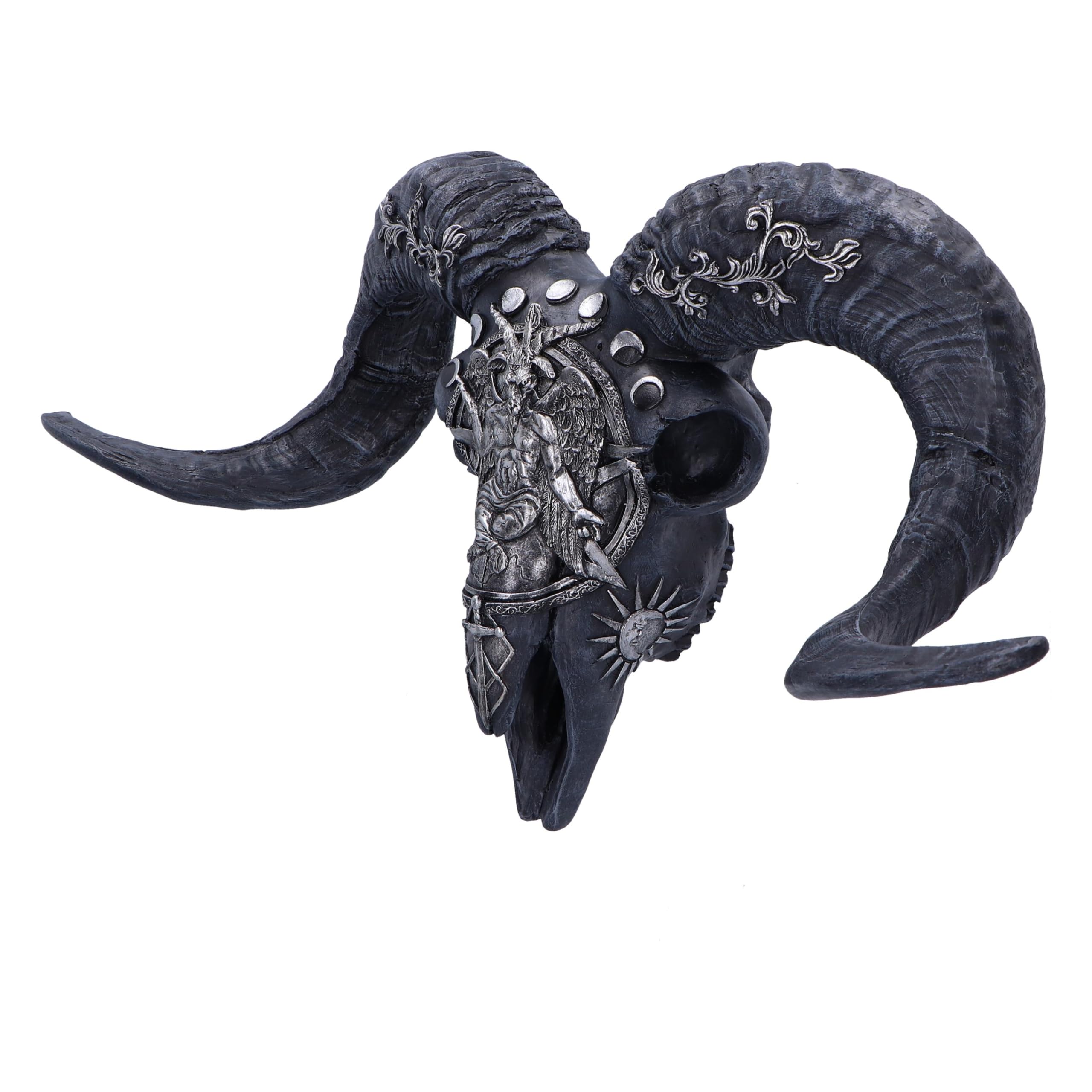 Nemesis Now Placca da parete con teschio della venerazione di Baphomet, 53 cm, in resina, da appendere, con teschio di baphomet, decorazione mitica a forma di teschio di capra, fusa in resina di alta