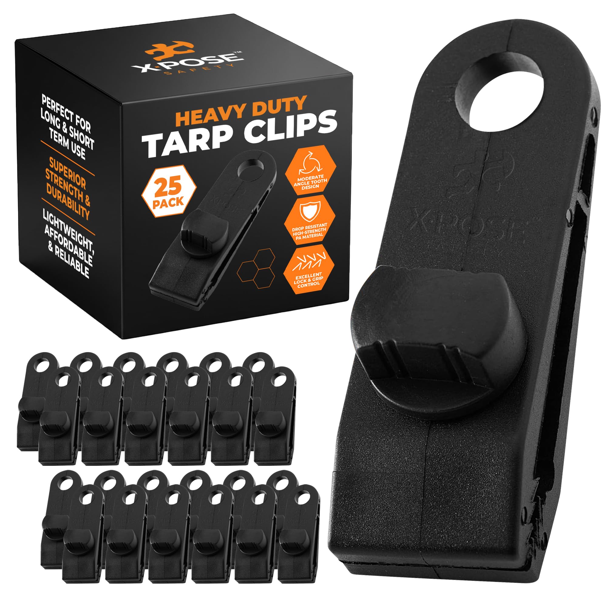 honnens tarp stellenangebote Xpose Safety 25 Pack Heavy Duty Reusable Clips | Use with Canopy Tent, Awning, Camping, Boat Cover, Car Cover, Swimming Pool or Sun Shade 齿数:53-39T Nux Huminator Noise Gate Hummvee Stretched high above the