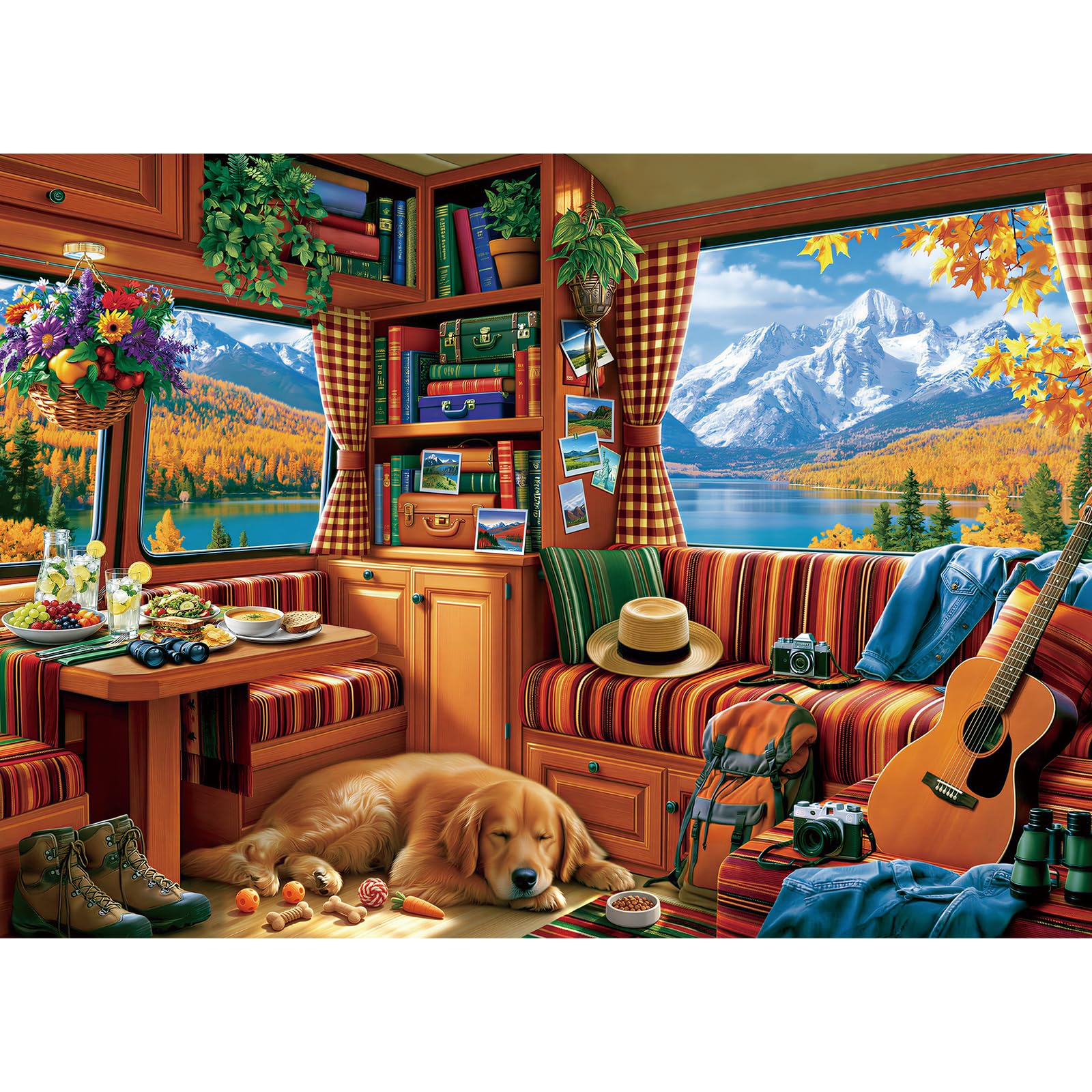 HUADADA Jigsaw Puzzles for Adults 1000-Autumn Boat Getaway