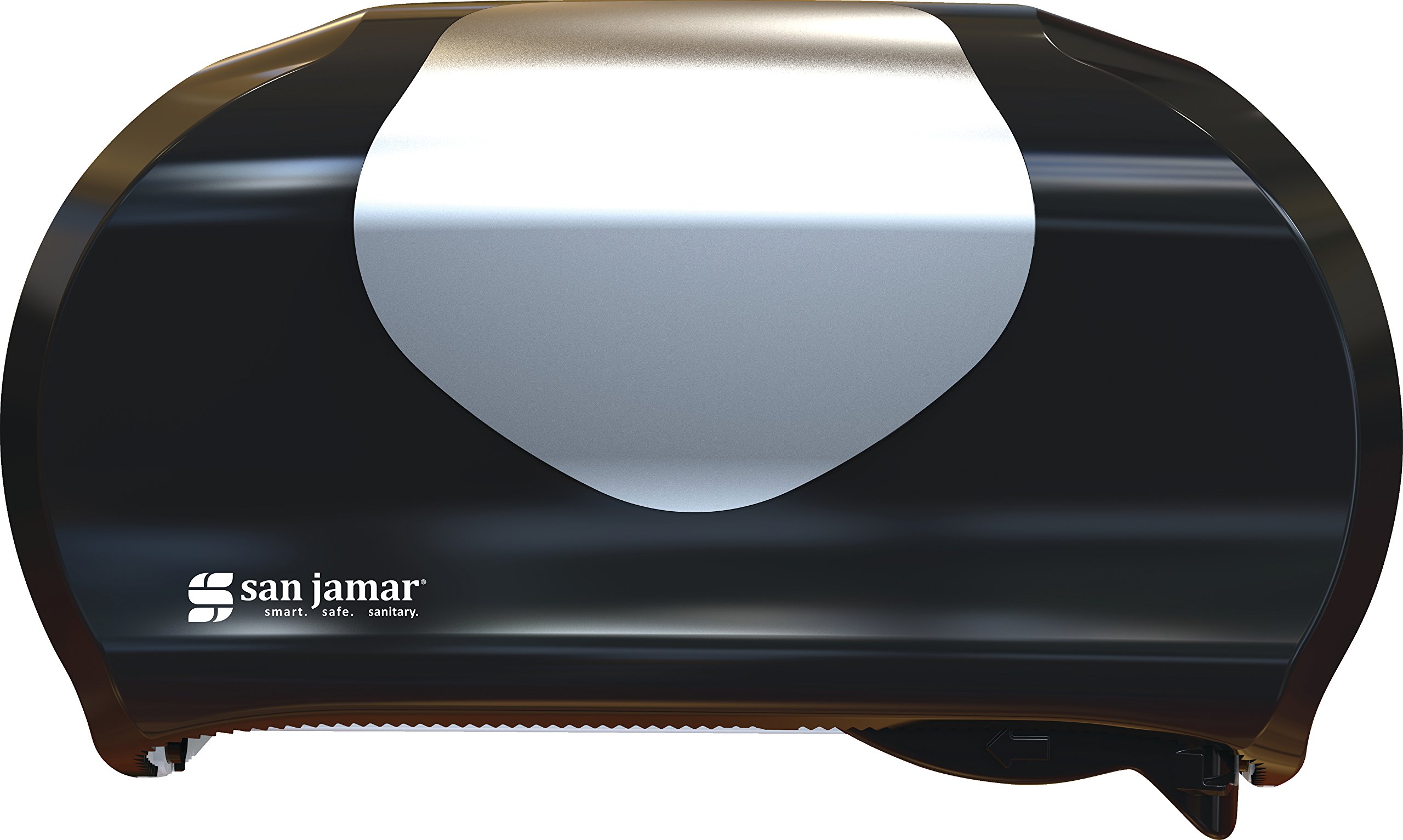 San Jamar R3600TBK Versa Dosificador doble de pañuelos de baño, Mandril de 1.437 pulgadas, perla negra (TTD105), Negro/Acero inoxidable, 1