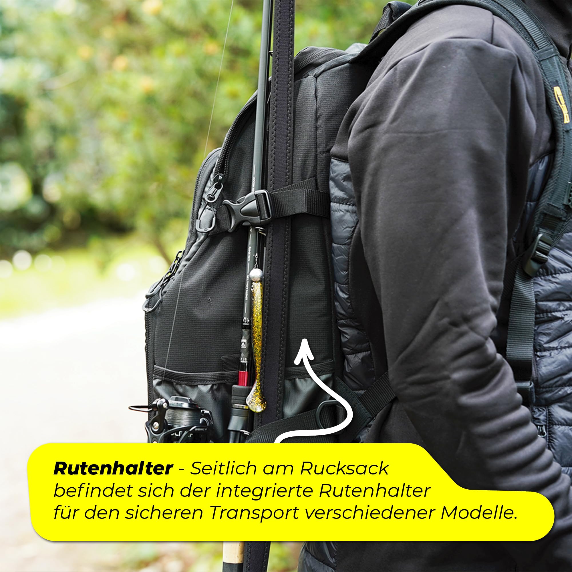 Spro Backpack 104 – geräumiger Rucksack, Outdoor-Rucksack, Angelrucksack inklusive 4 Tackle-Boxen, ideal für Alltag, Schule, Uni, wasserabweisender Rucksack, großer Stauraum, Angeltasche
