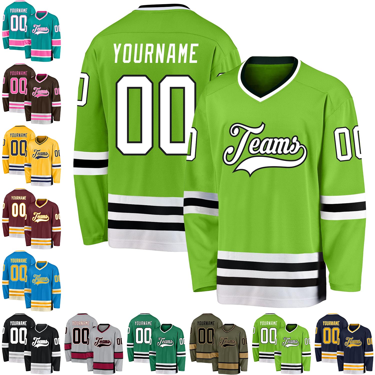Custom Black White-Gray Hockey Jersey Personalized Sports Hockey Jersey for Men Women Youth