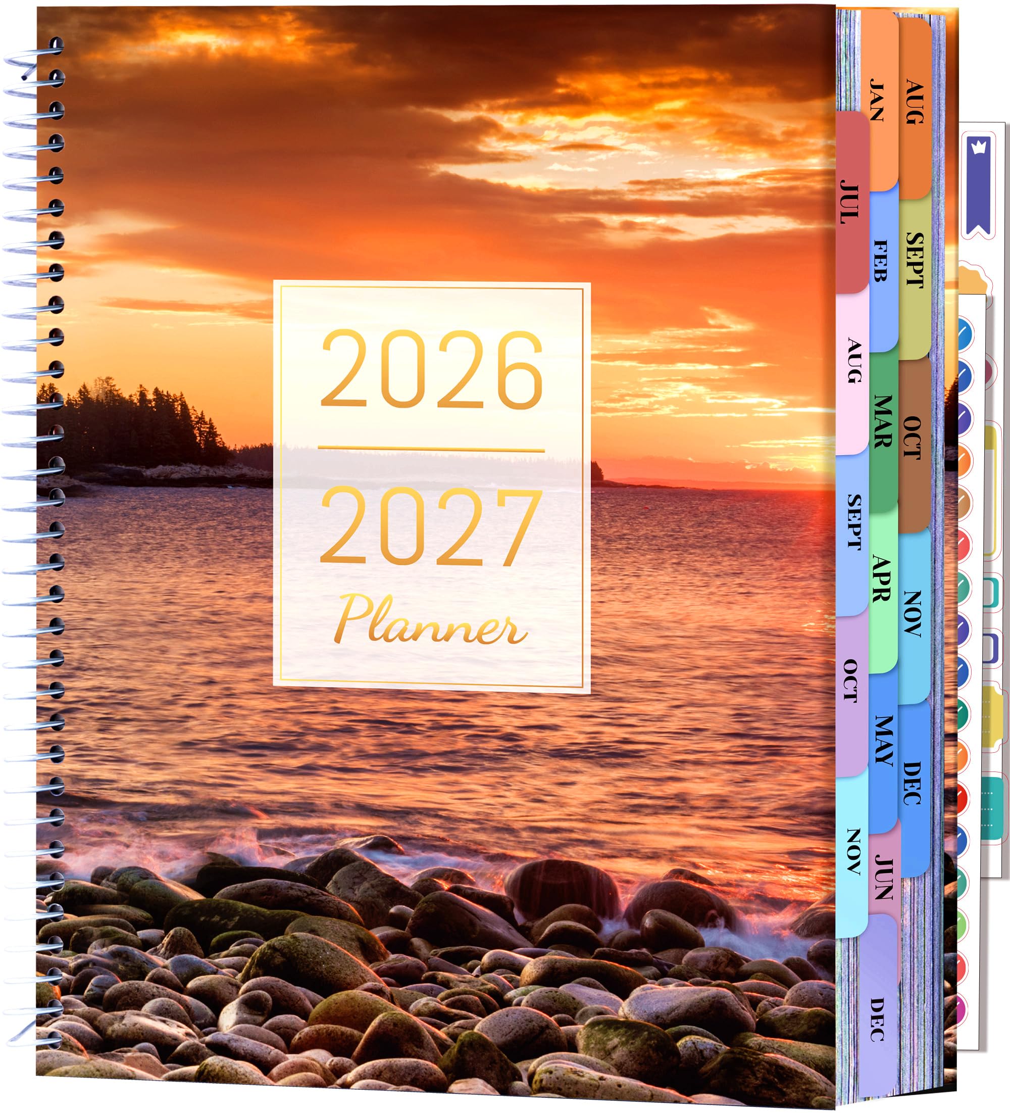 CAGIE Planner 2026-2027 18 mesi luglio 2026-dicembre 2027 Calendario giornaliero settimanale mensile orario con copertina rigida grande agenda annuale con linguette adesive per donne che lavorano