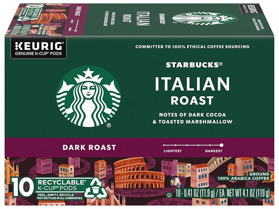 Amazon.com: Starbucks Coffee K-Cup Pods, Italian Roast