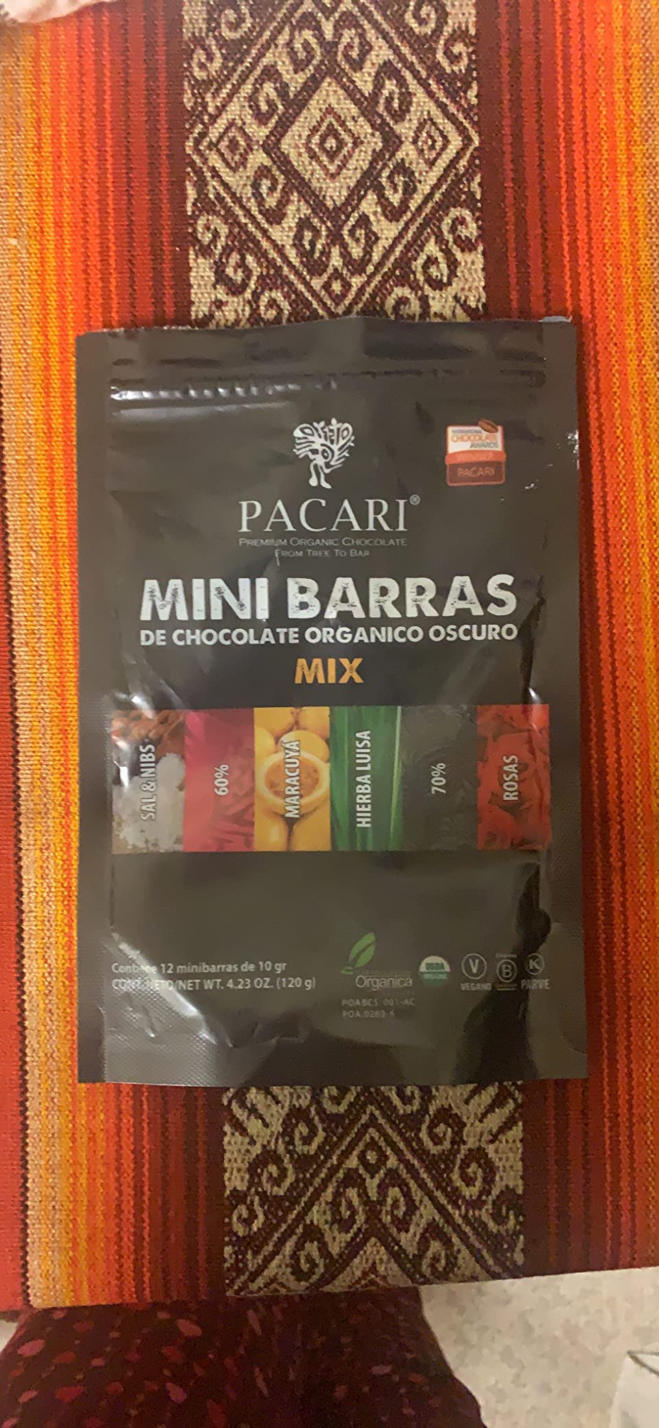 Pacari Organic Dark Chocolate Variety Pack - 6 Flavors 120g Ecuadorian Chocolate