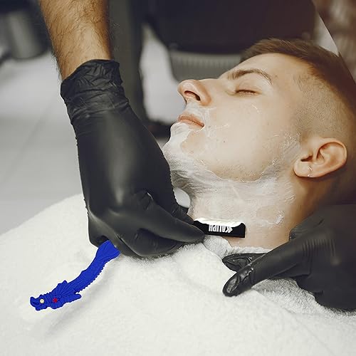 Miniatura 3 de Rasuradoras de barbero profesionales para hombre. 2 rasuradoras rectas de doble filo + 100 hojas de afeitar de un solo filo, elección de primera