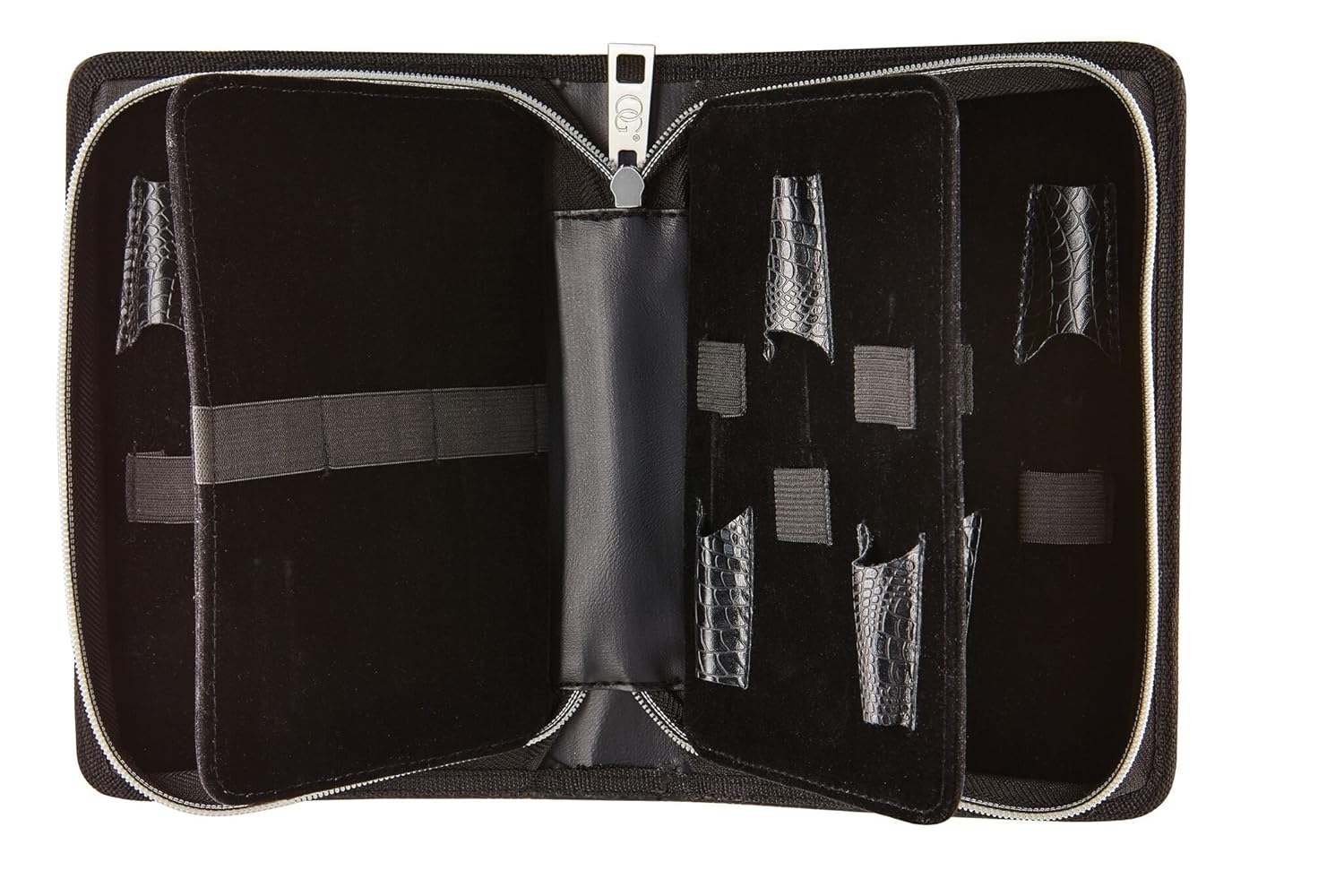 Olivia Garden Shear Case with SilkCutPRO Shears - Hair Tool Organizer for Combs, Scissors, Barber Supplies - Holds 9 Shears - Professional Hairstylist Travel Bag