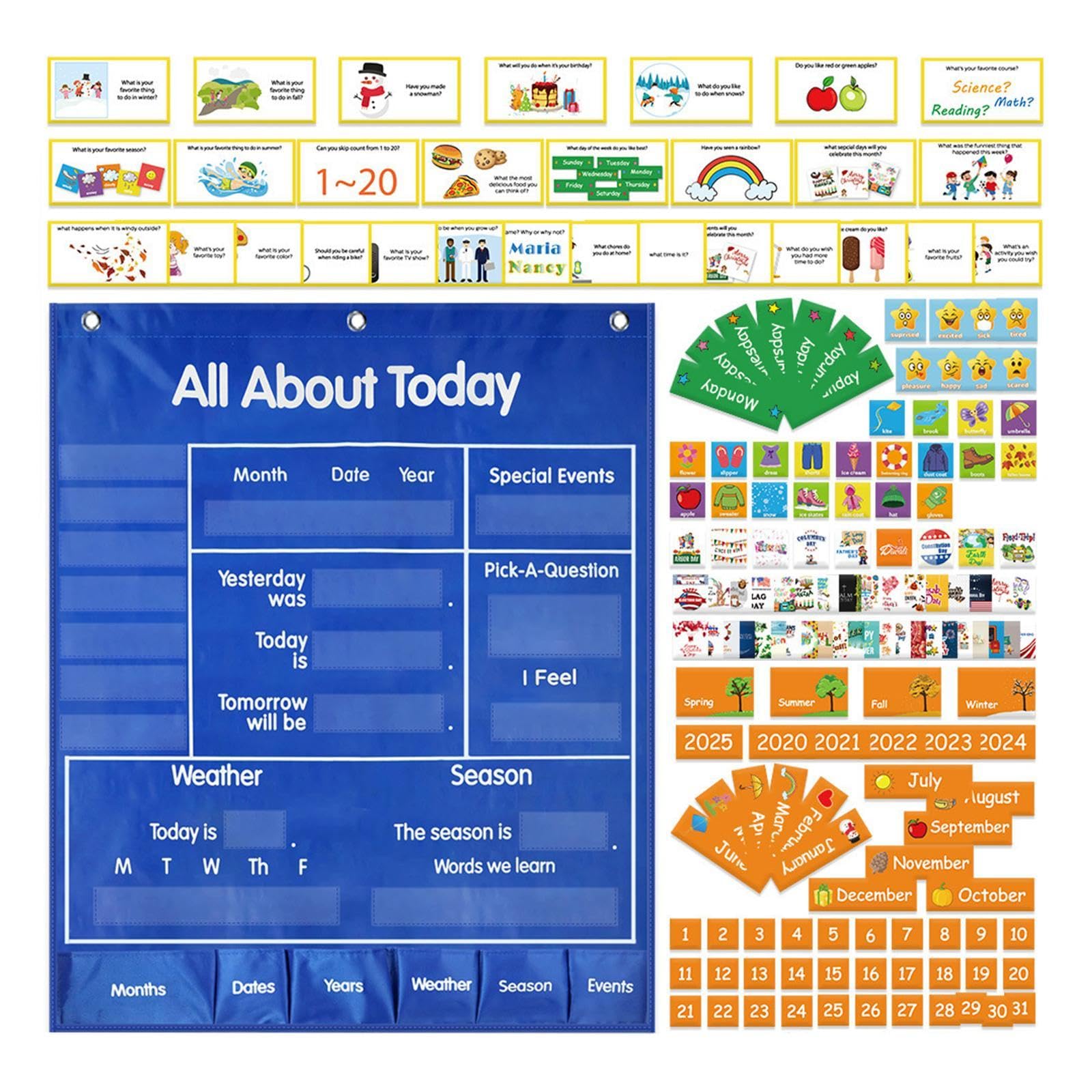 ＡＷＨＡＯ All About Today Pocket Chart Teaching Materials for Education Center Student