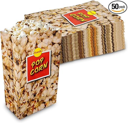 MT Products Popcorn Bags 2.5 oz. - Medium Individual Popcorn Holder - Pack of 50