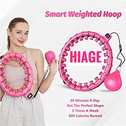 Miniatura 6 de HIAGE Aros inteligentes con peso infinito para pérdida de peso de mujeres, 24 nudos desmontables con contador, equipo de mensajes de fitness 2 en 1